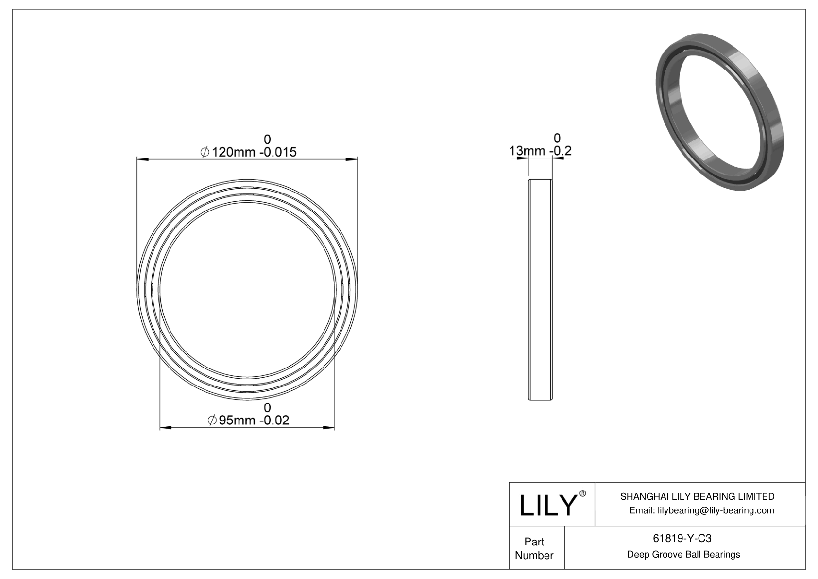 61819-Y-C3 高温轴承 cad drawing