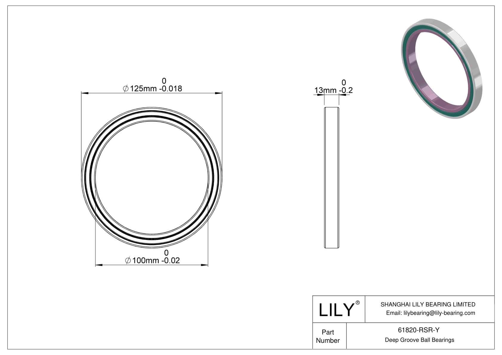 61820-RSR-Y High-Temperature Bearing cad drawing