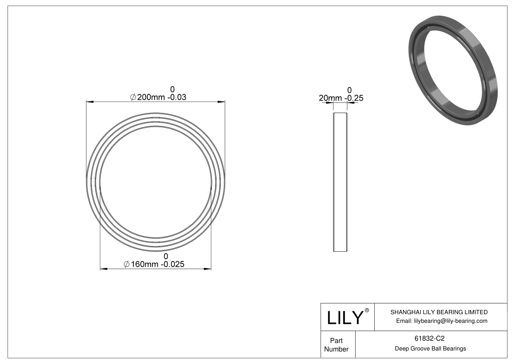 61832-C2 High-Temperature Bearing cad drawing