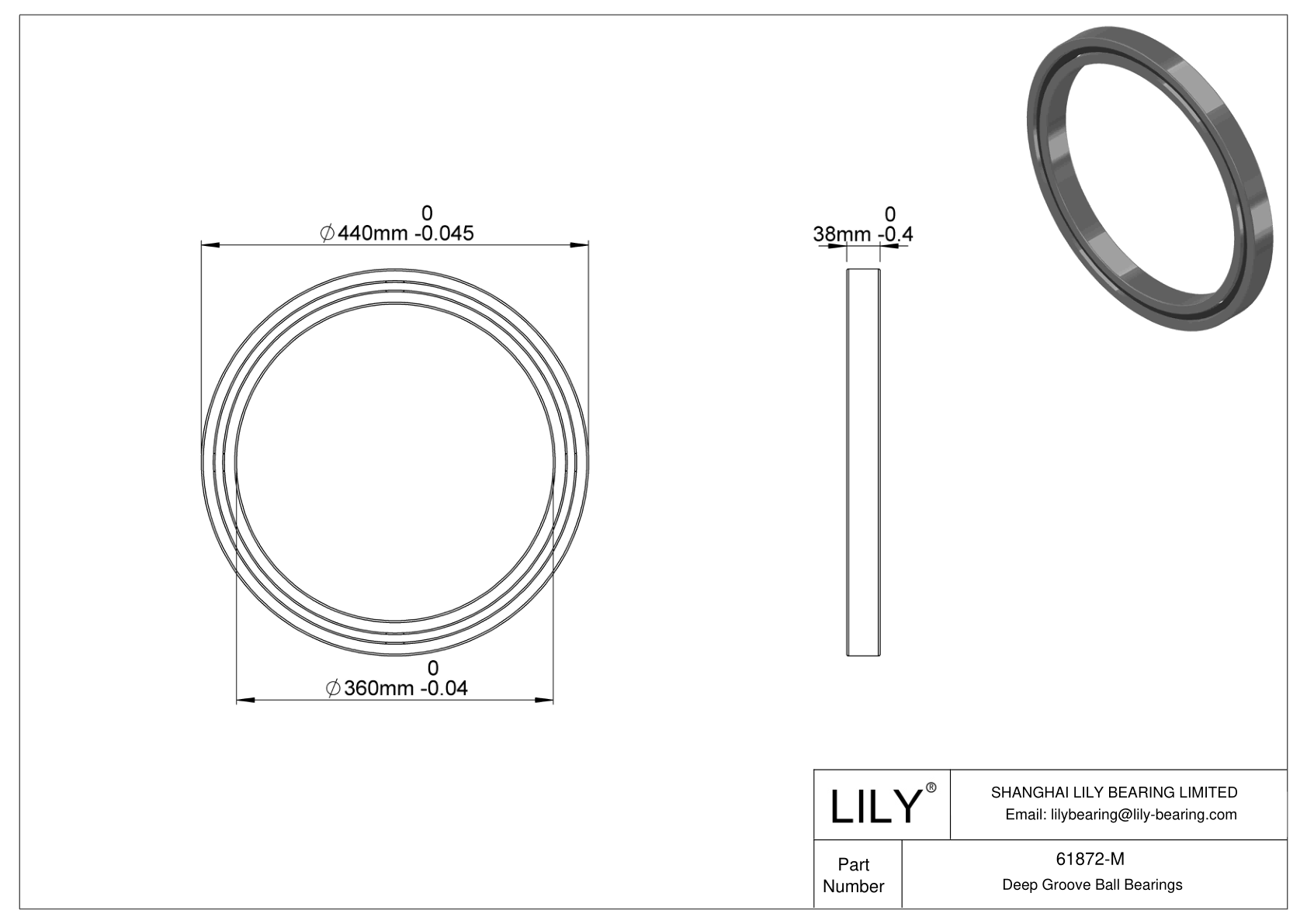 61872-M 高温轴承 cad drawing