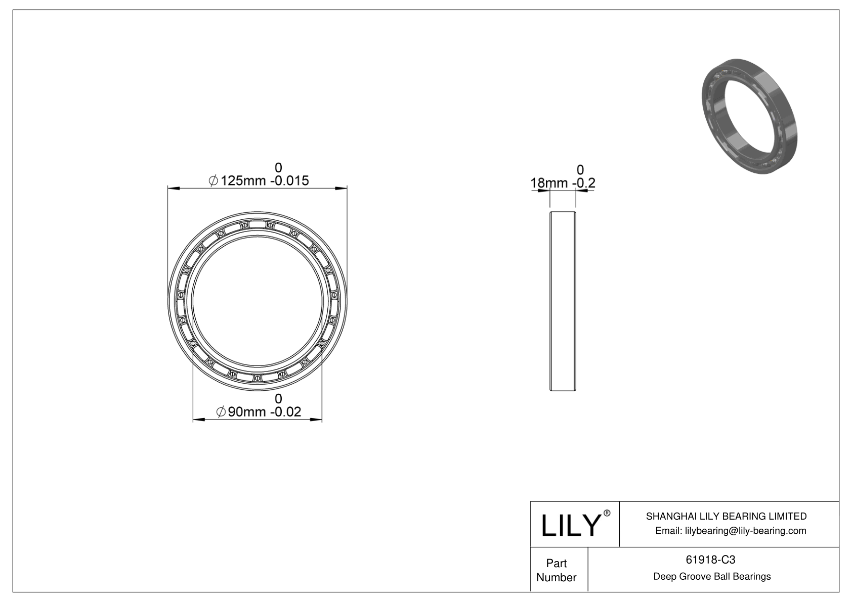 61918-C3 High-Temperature Bearing cad drawing