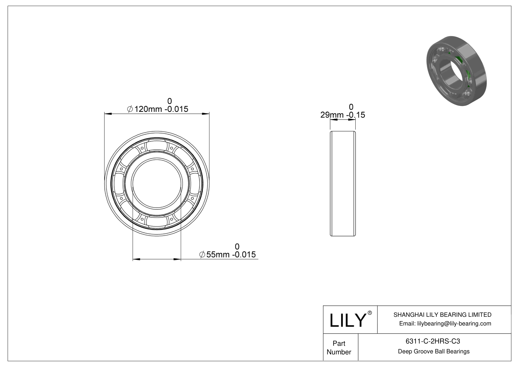 6311-C-2HRS-C3 最大 150°c (302°f) cad drawing