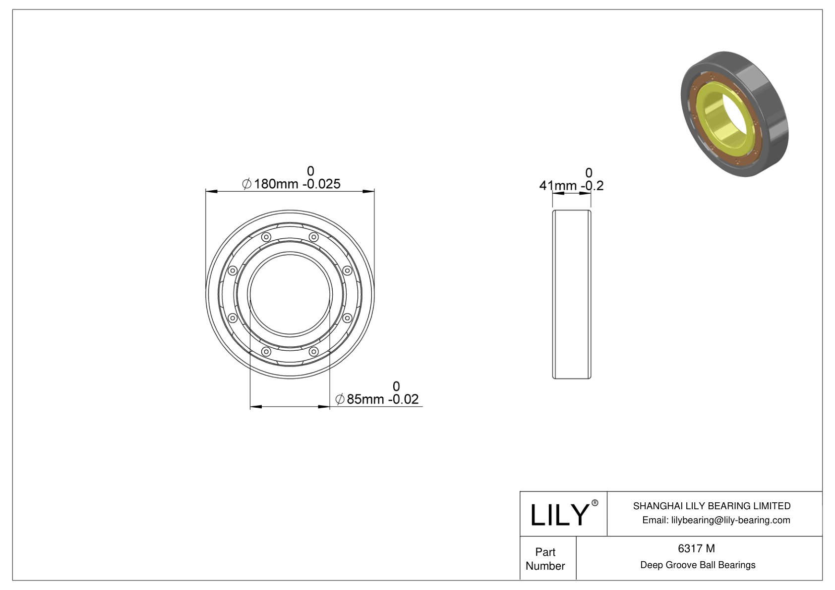 6317-M 高温轴承 cad drawing