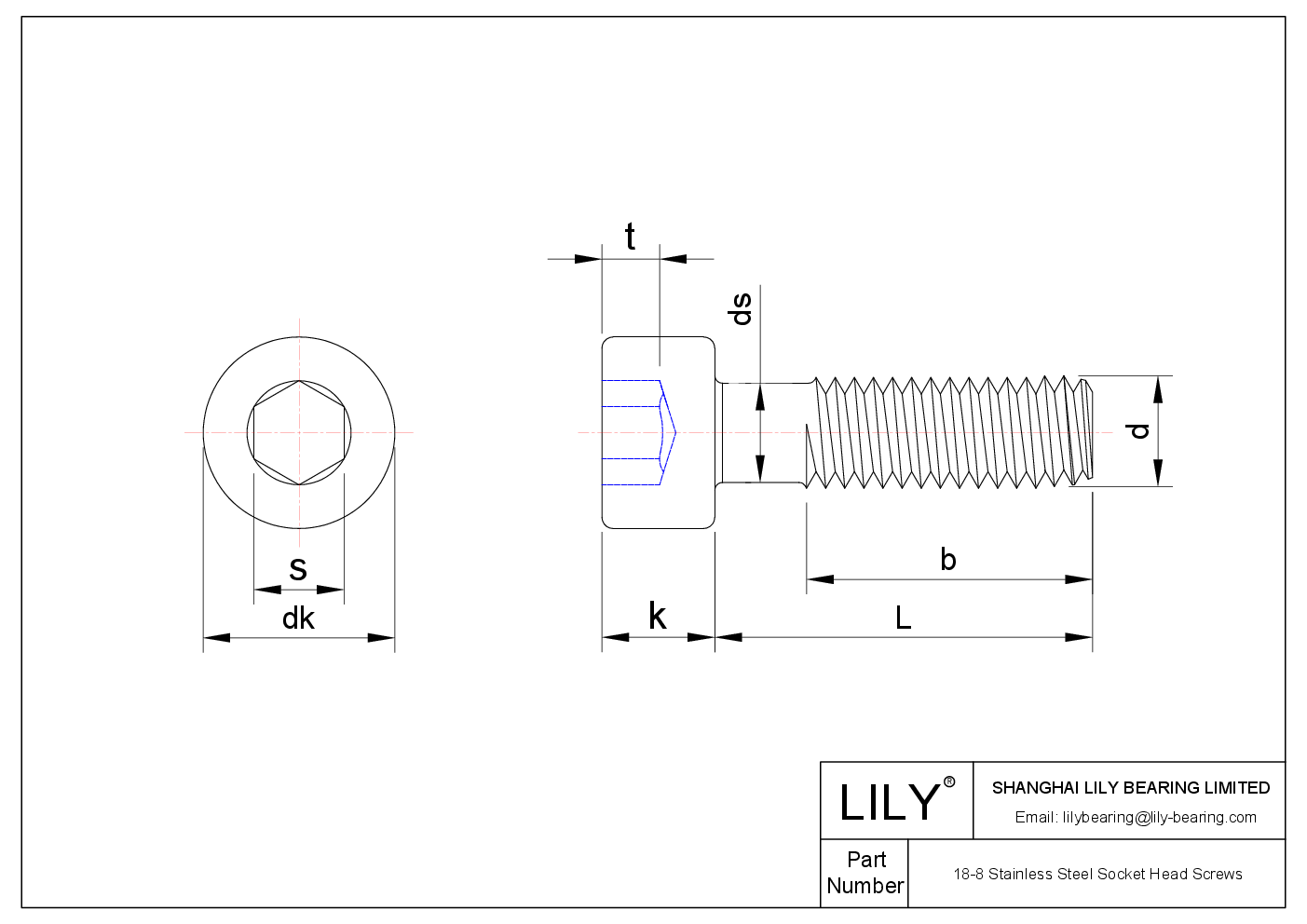 JDFJFAEBA 18-8 Stainless Steel Socket Head Screws cad drawing