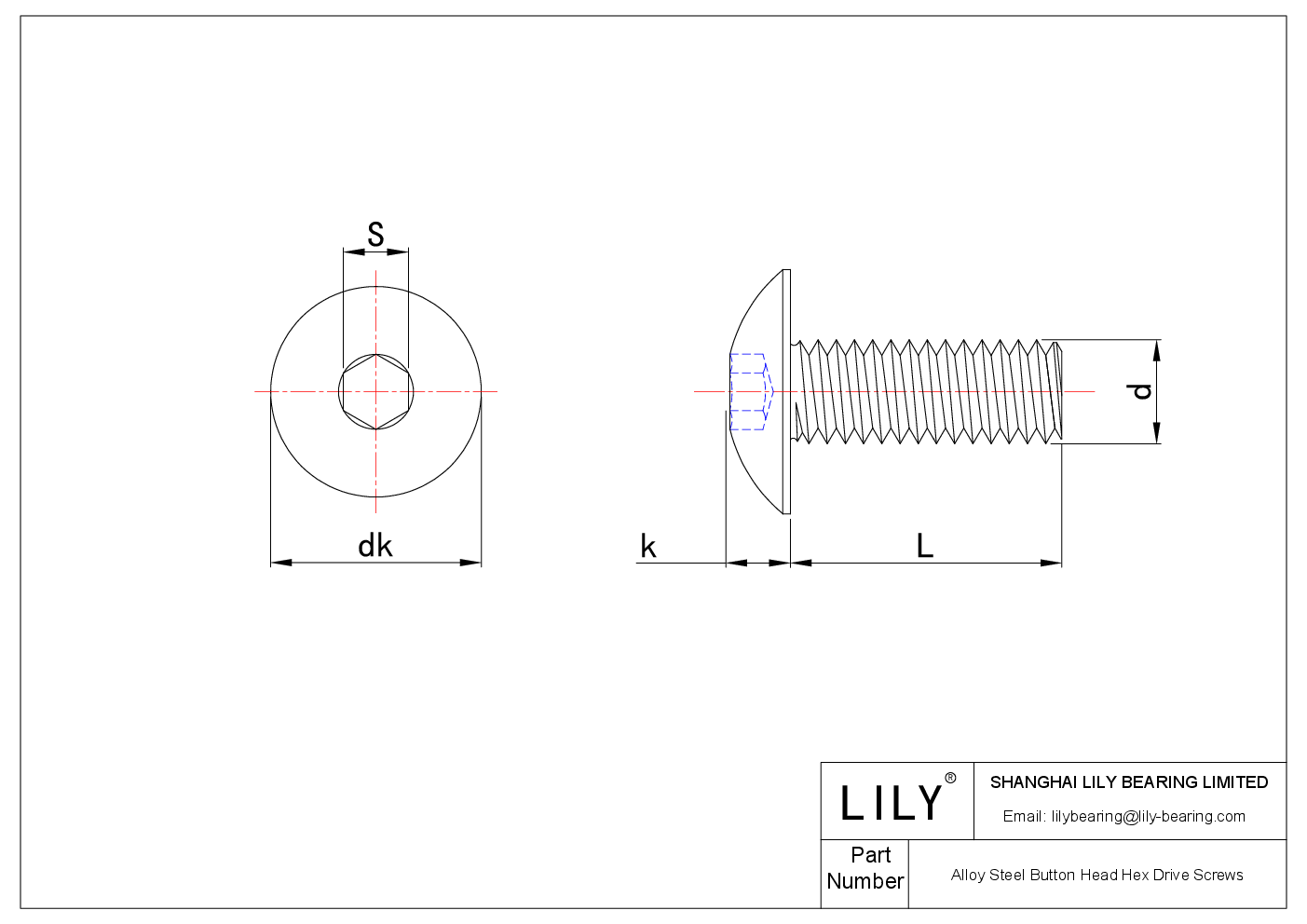 JBDAGADJB Tornillos hexagonales con cabeza de botón de acero aleado cad drawing