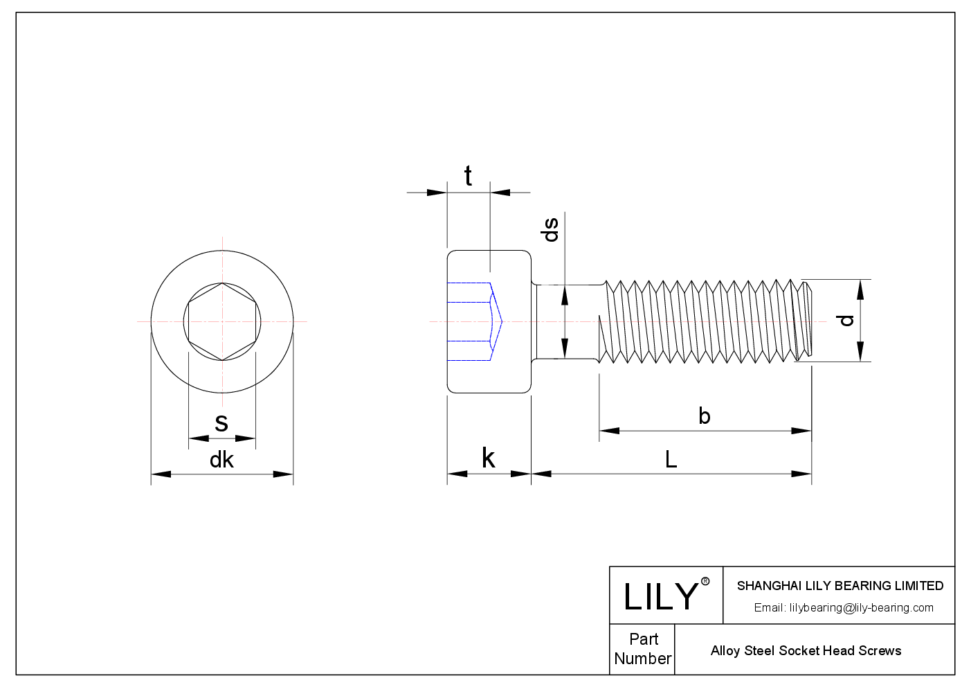 JBCHEABIB Alloy Steel Socket Head Screws cad drawing