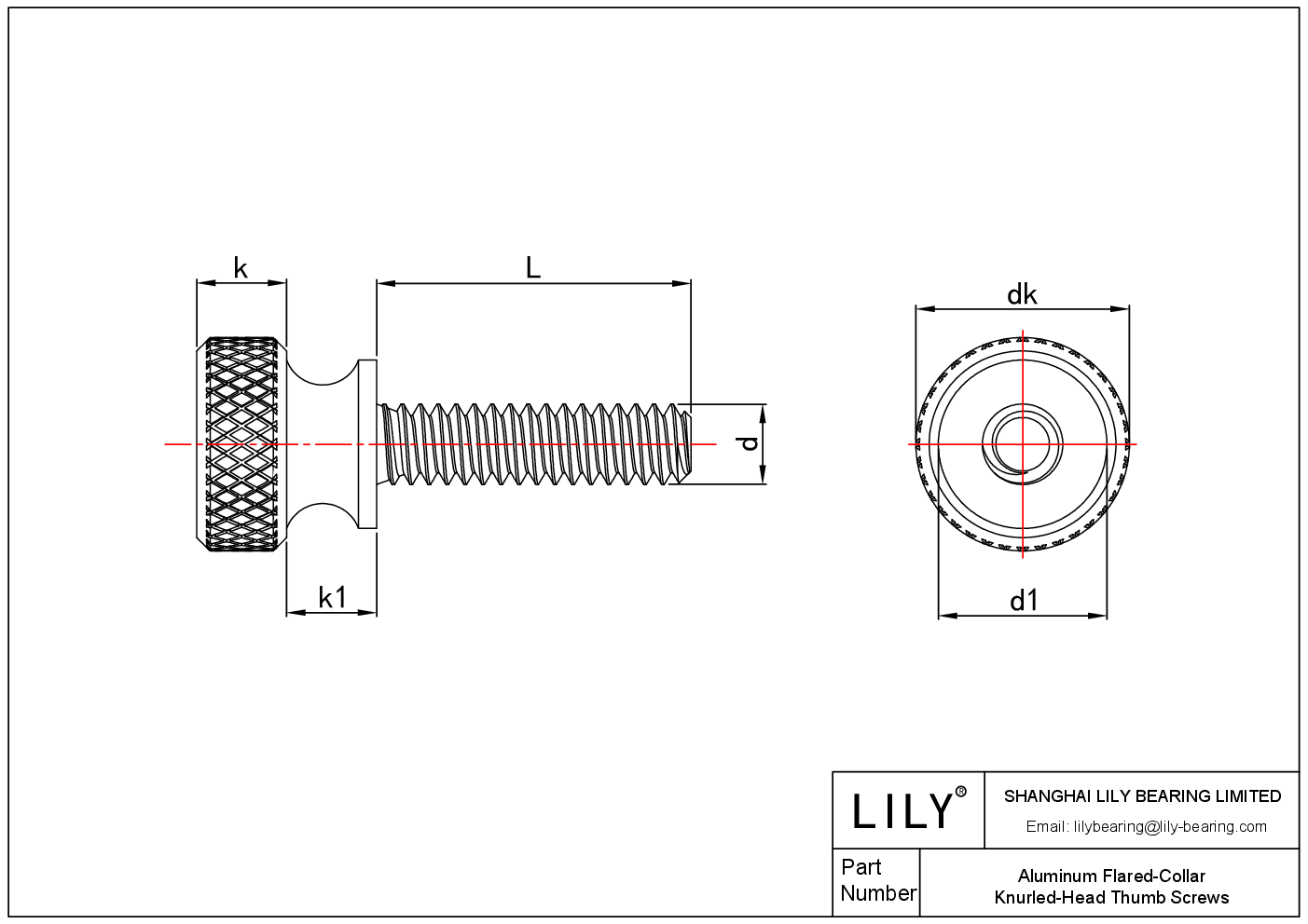 JEFGHABFA Tornillos de cabeza moleteada de aluminio con cuello acampanado cad drawing