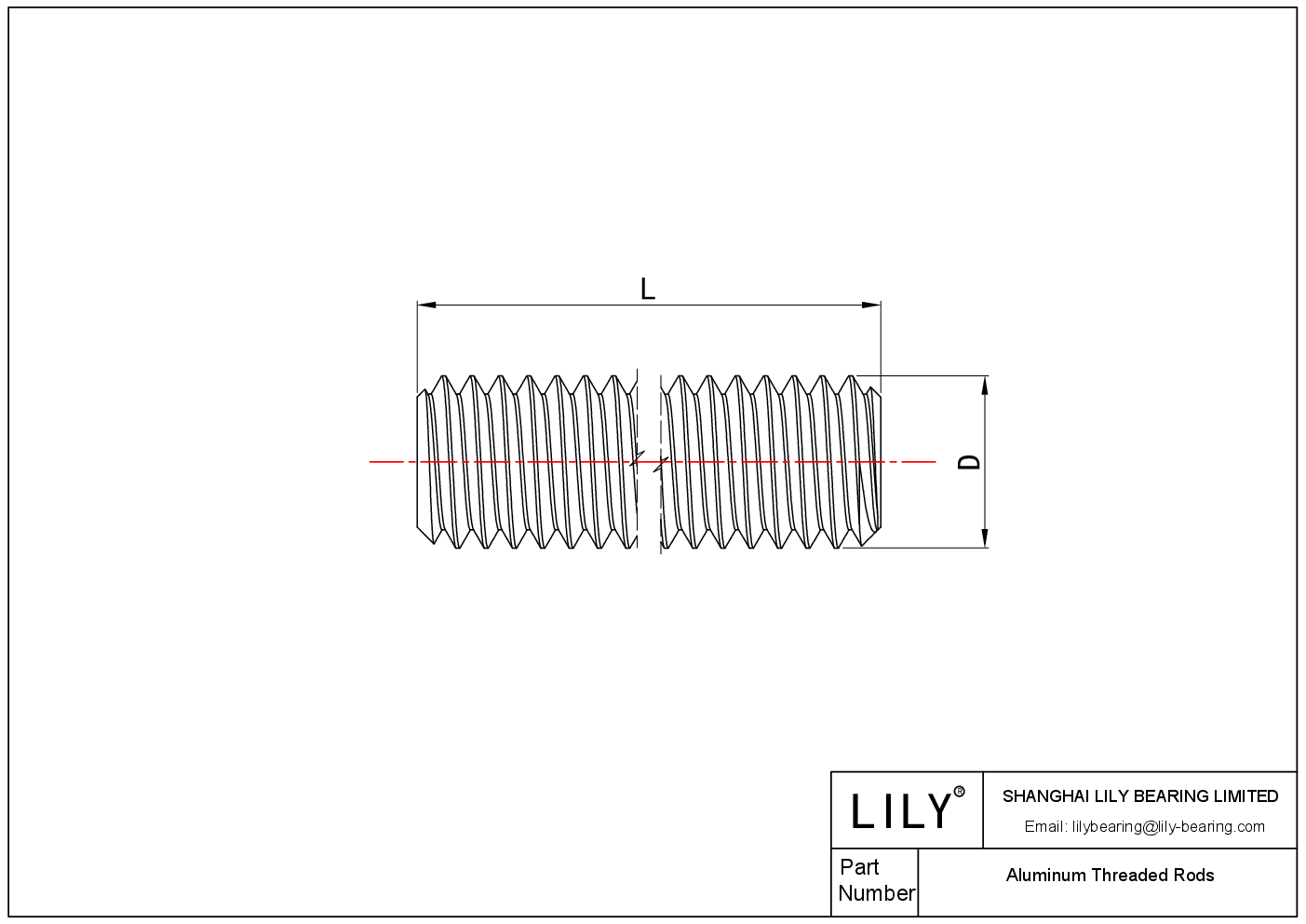 JEEDFAFBH Varillas roscadas de aluminio cad drawing