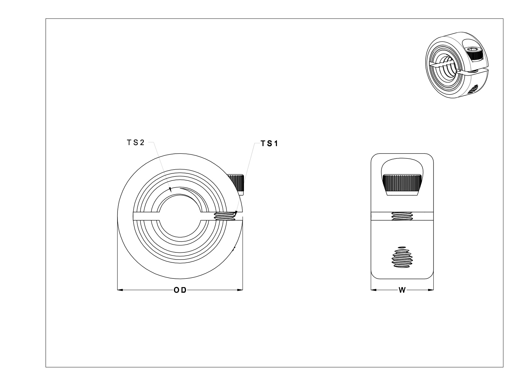 CBJINBAB Collares métricos para husillos de apriete cad drawing