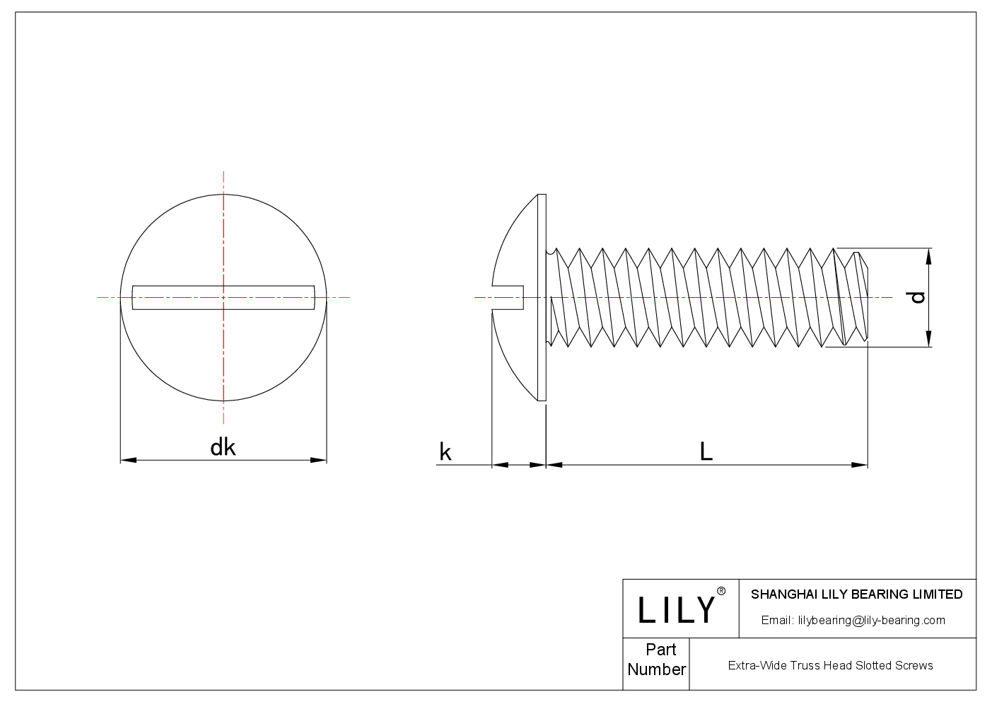 JACHBAFHI Extra-Wide Truss Head Slotted Screws cad drawing