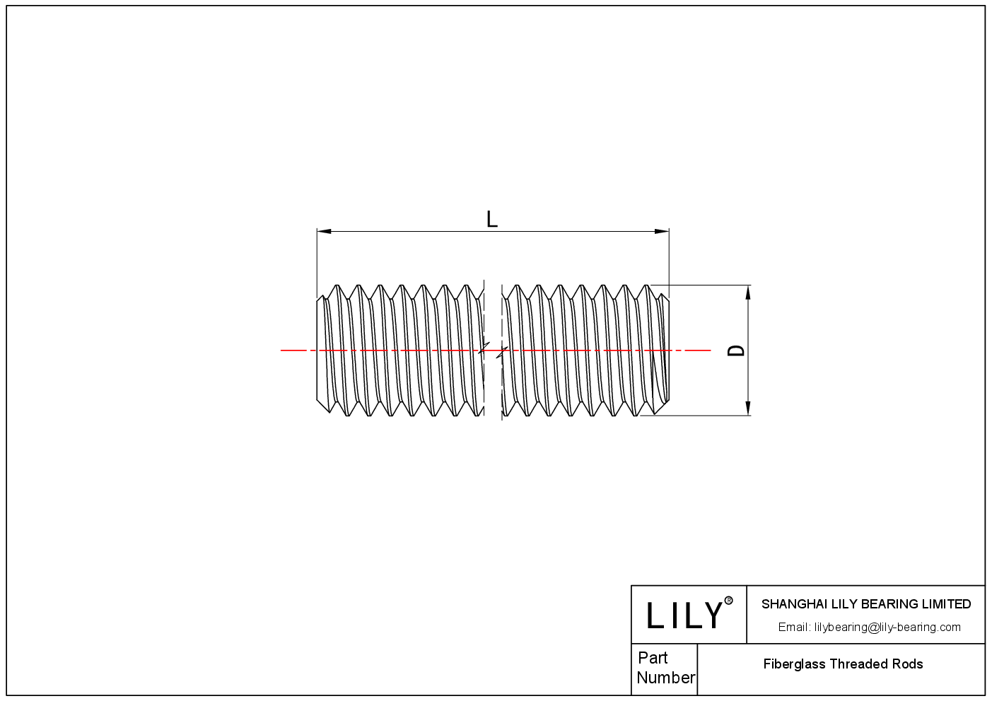 JBDBFACDD Fiberglass Threaded Rods cad drawing