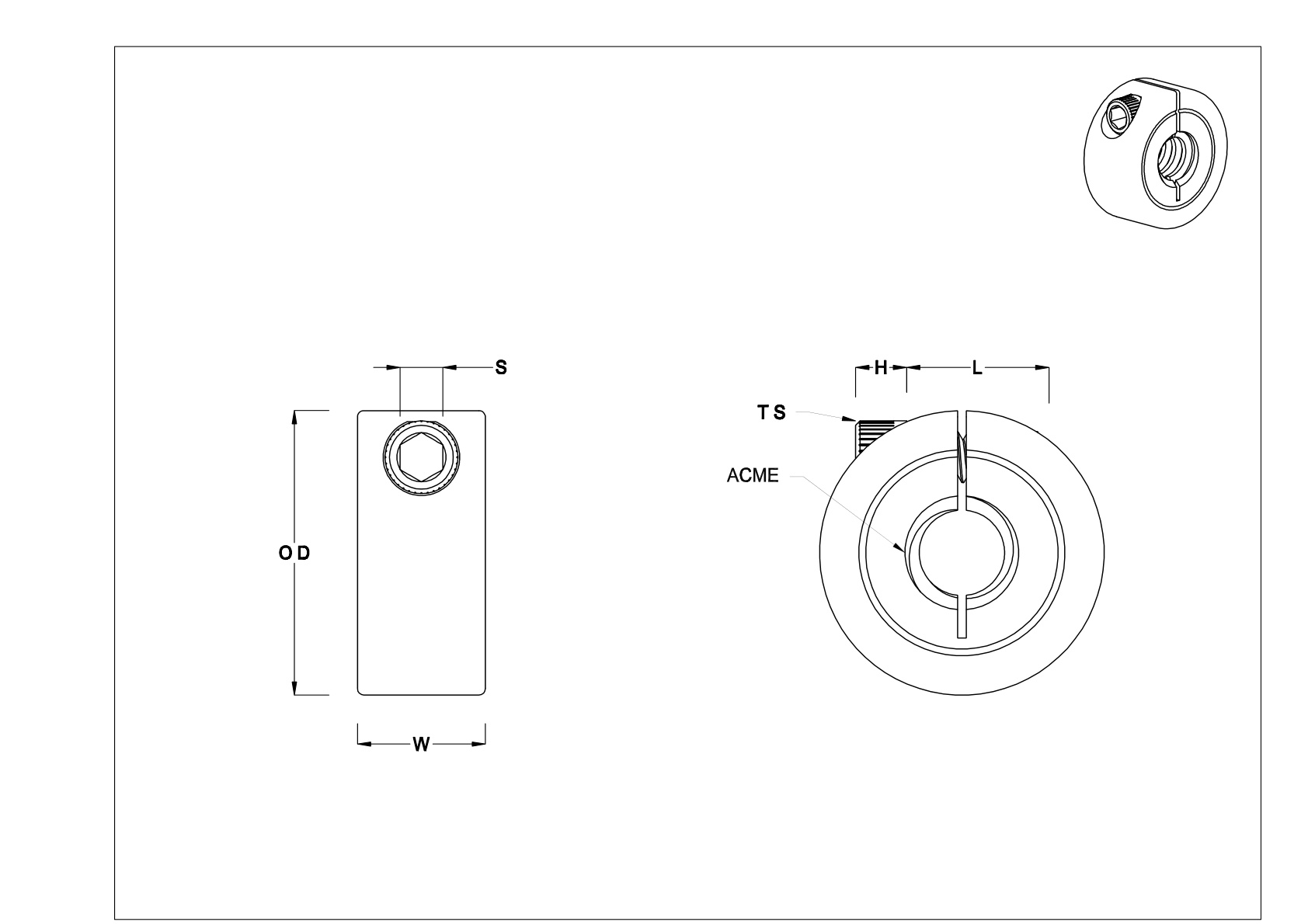 GGJIKFB 夹紧 Acme 引线螺圈 cad drawing