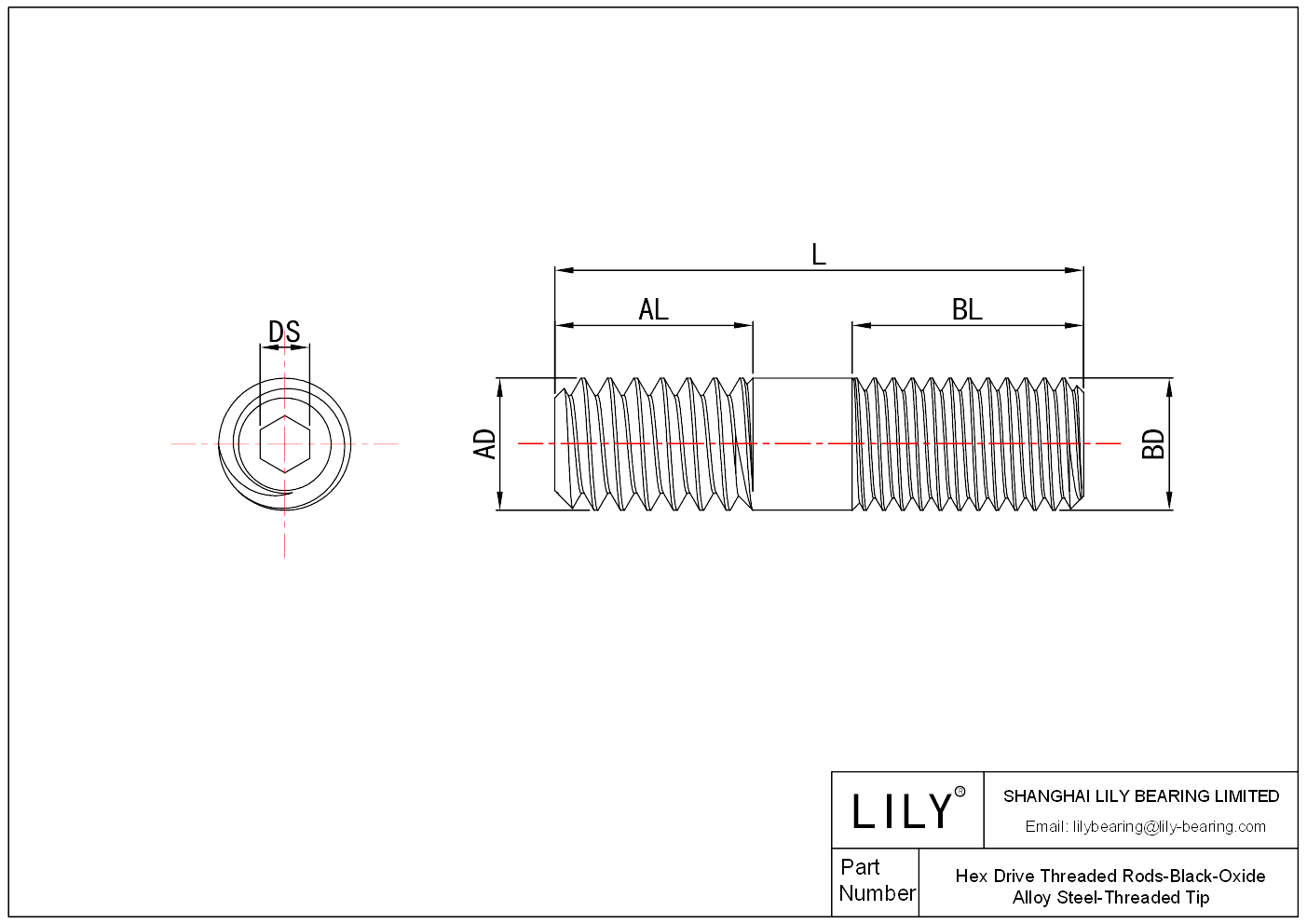 JEDFIAEFE Hex Drive Threaded Rods cad drawing