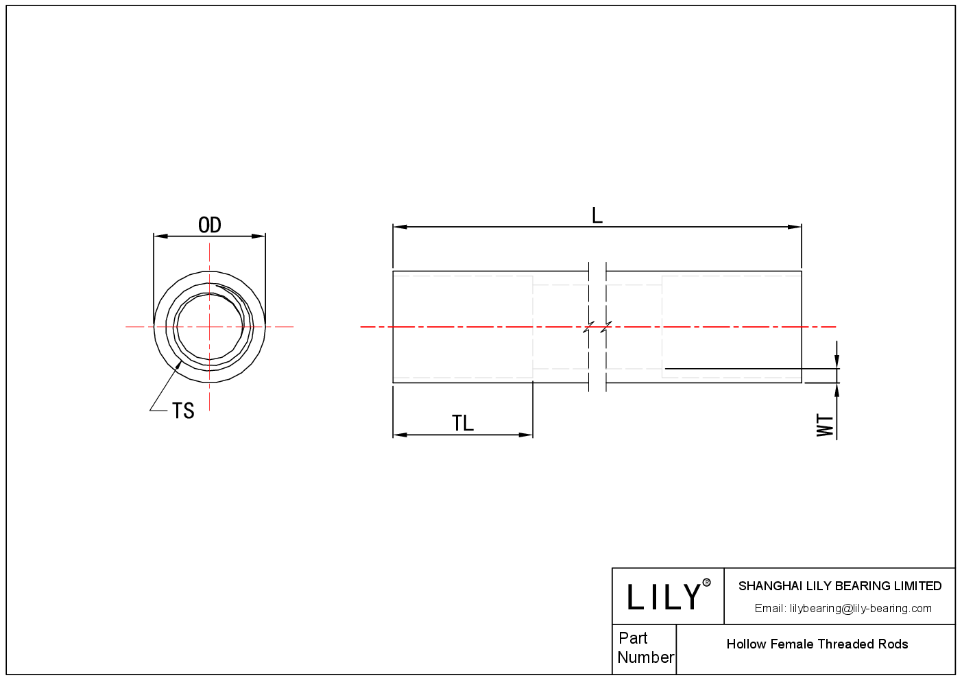 JHDBBABBD Varillas roscadas huecas hembra cad drawing