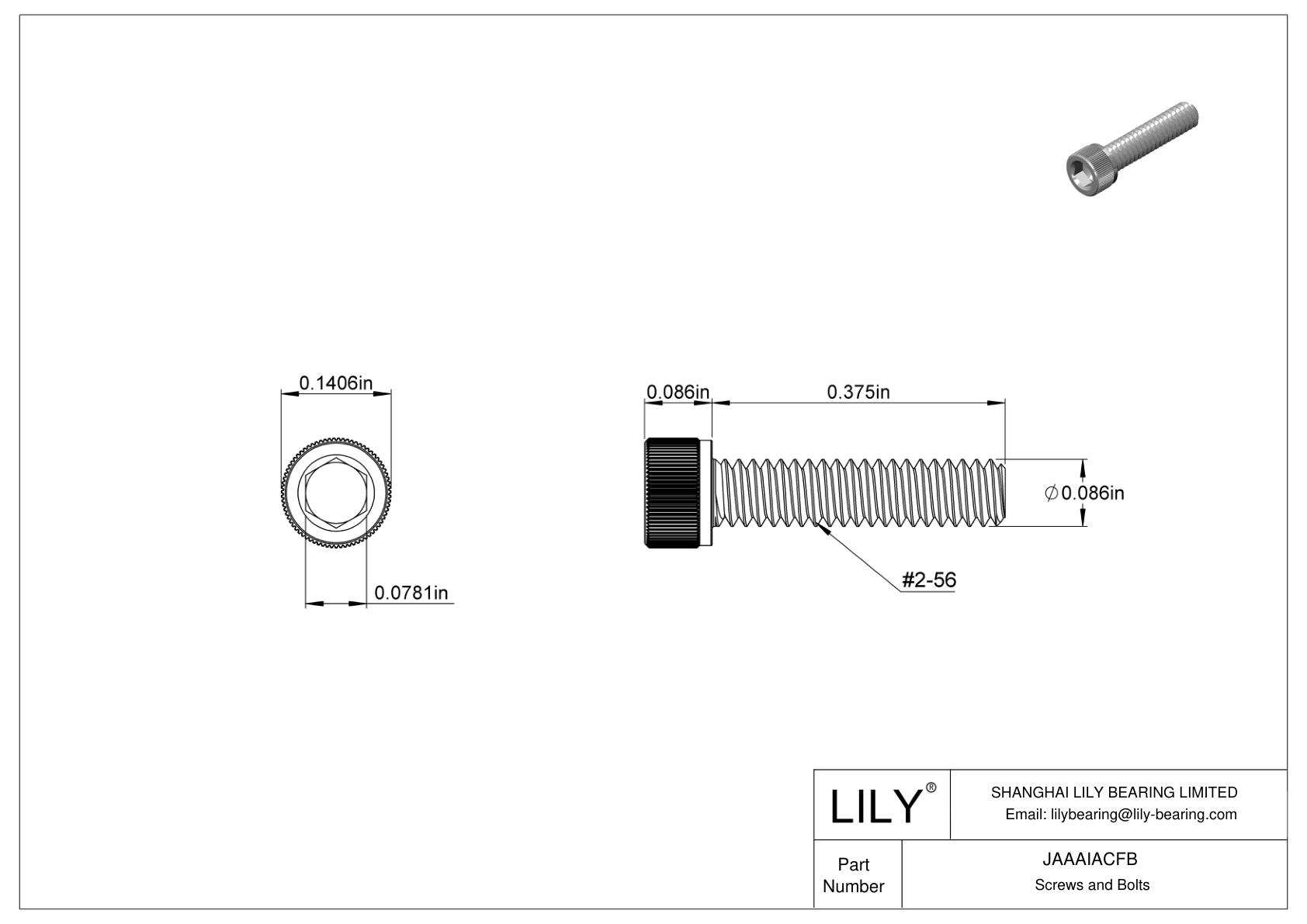 JAAAIACFB 18-8 不锈钢内六角螺钉 cad drawing