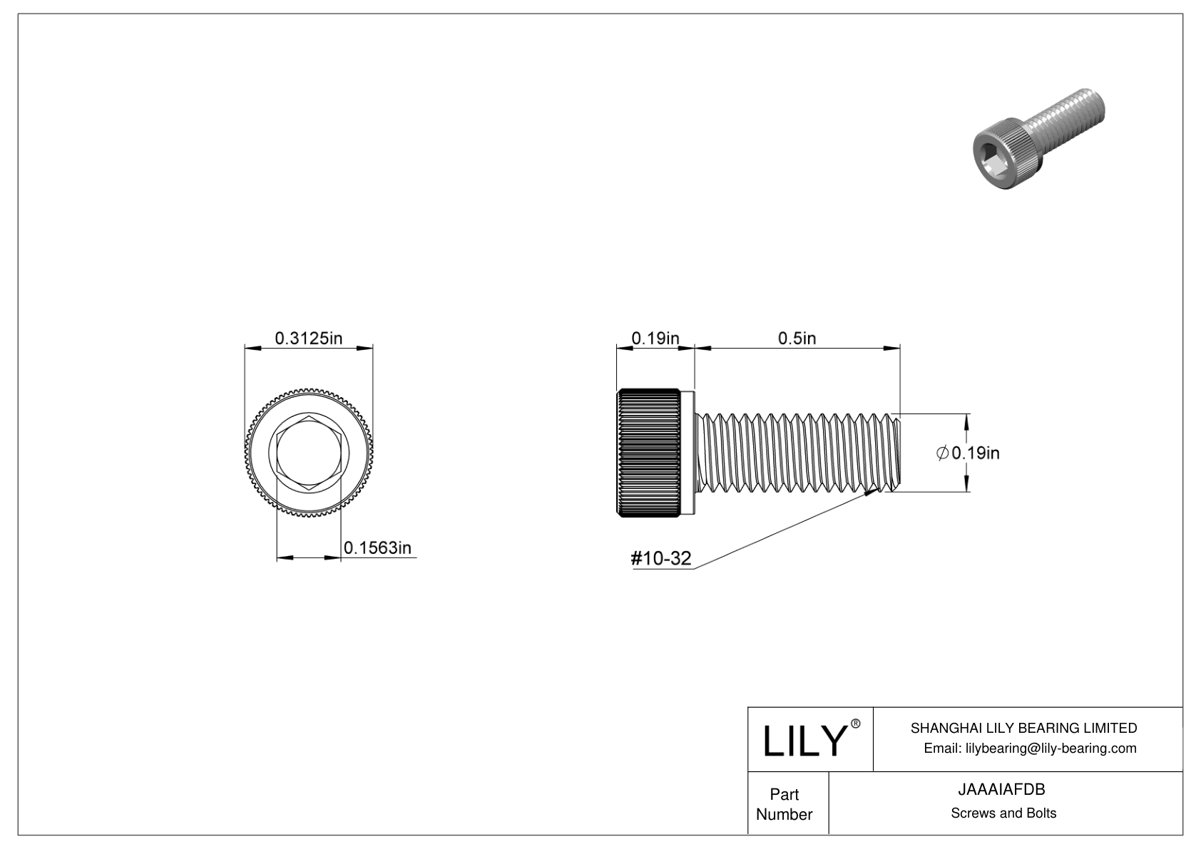 JAAAIAFDB 18-8 Stainless Steel Socket Head Screws cad drawing