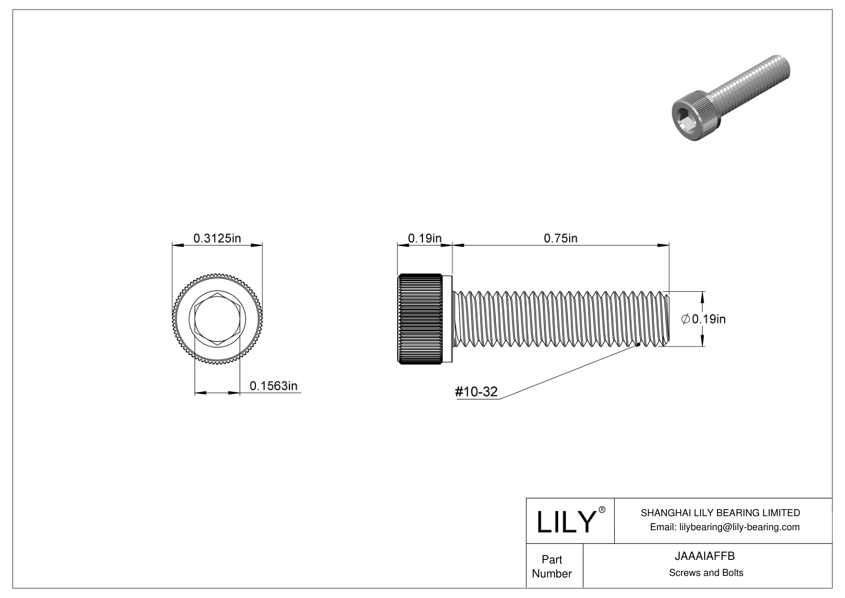 JAAAIAFFB 18-8 不锈钢内六角螺钉 cad drawing