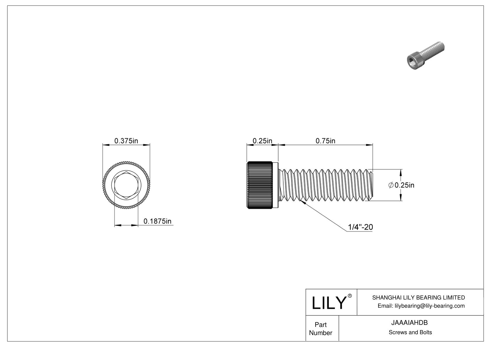 JAAAIAHDB Tornillos de cabeza cilíndrica de acero inoxidable 18-8 cad drawing