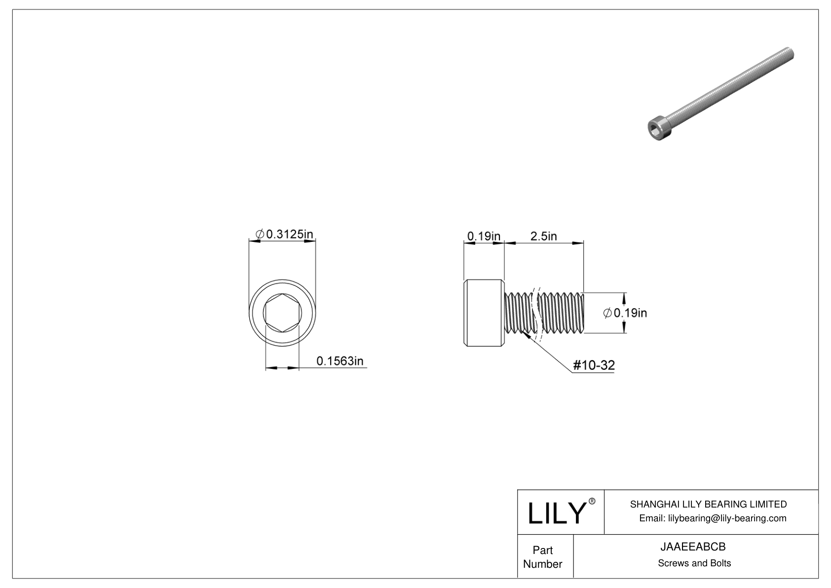 JAAEEABCB 合金钢内六角螺钉 cad drawing