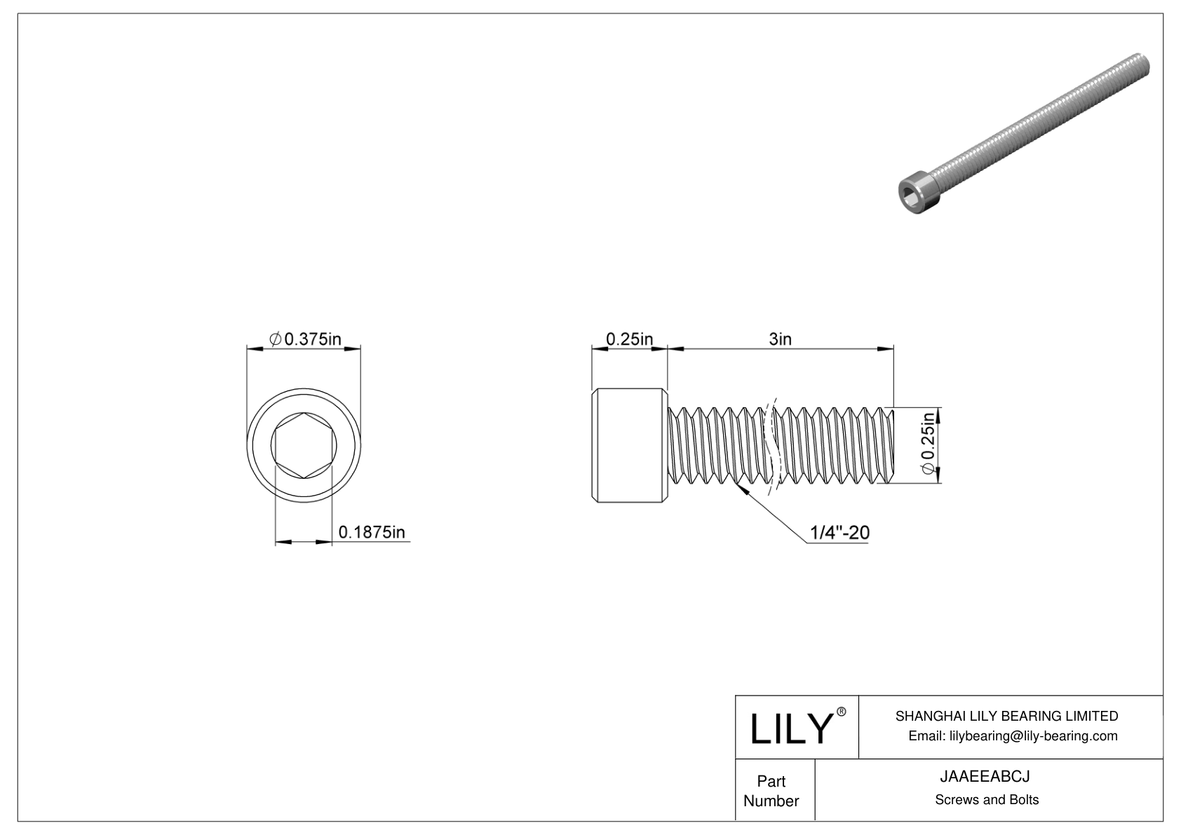 JAAEEABCJ 合金钢内六角螺钉 cad drawing