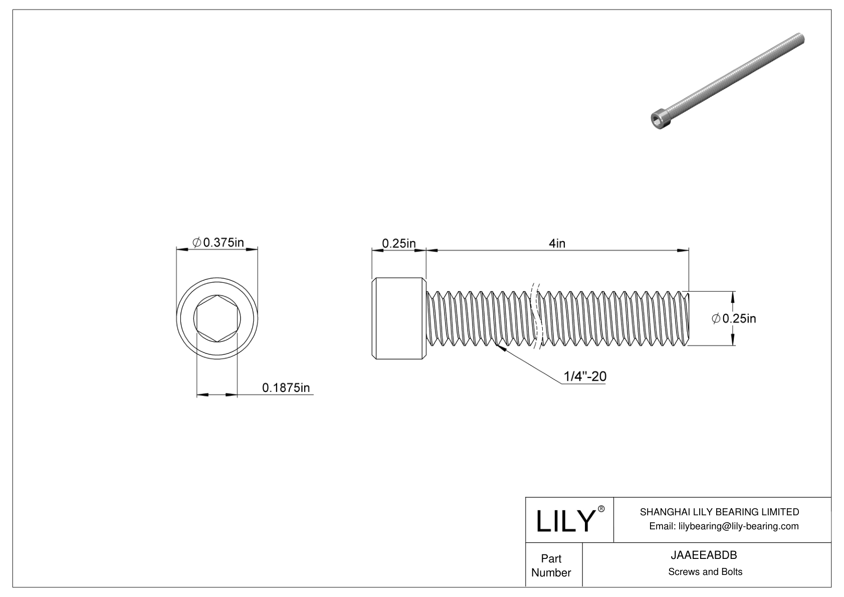 JAAEEABDB Tornillos de cabeza cilíndrica de acero aleado cad drawing