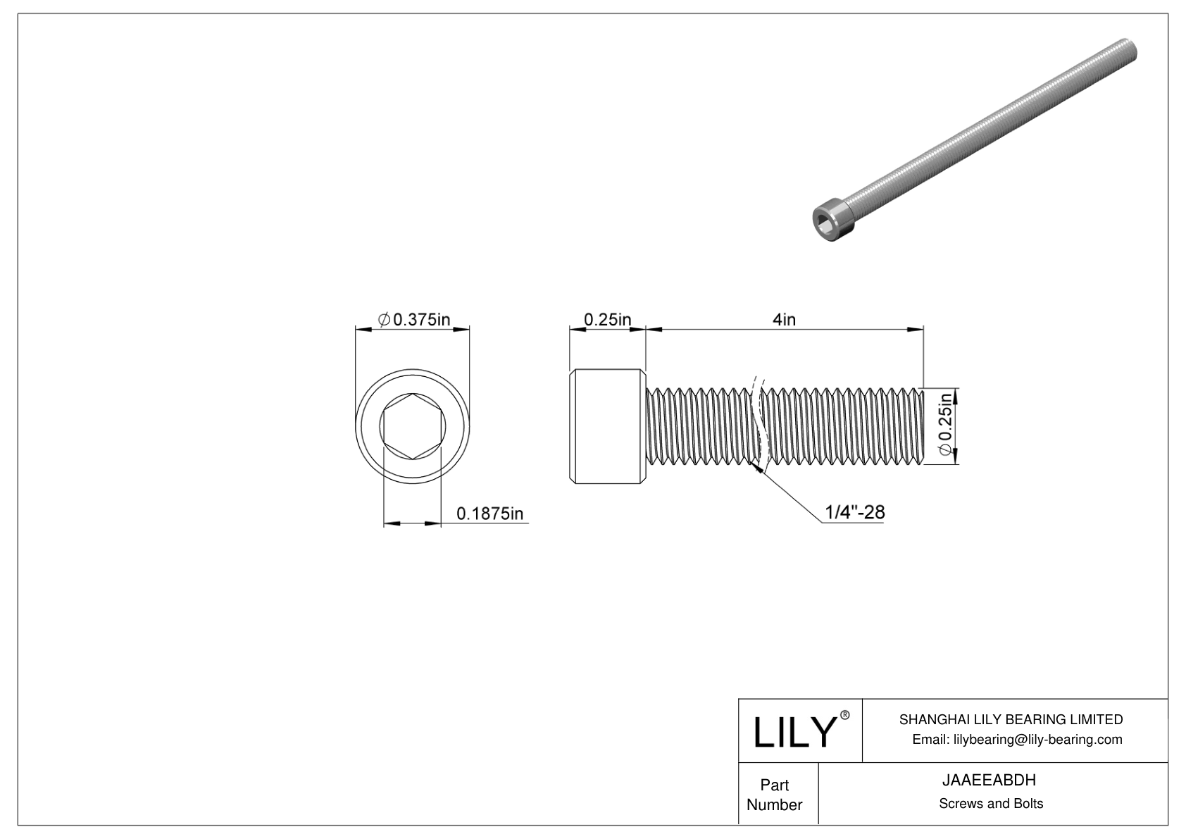 JAAEEABDH Tornillos de cabeza cilíndrica de acero aleado cad drawing