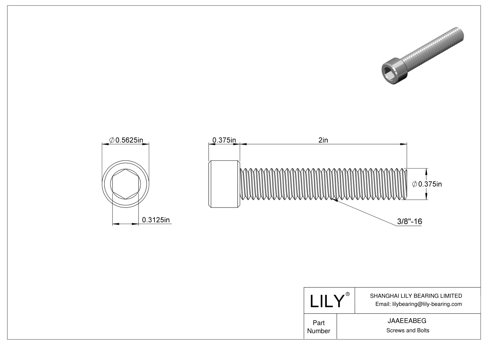 JAAEEABEG 合金钢内六角螺钉 cad drawing