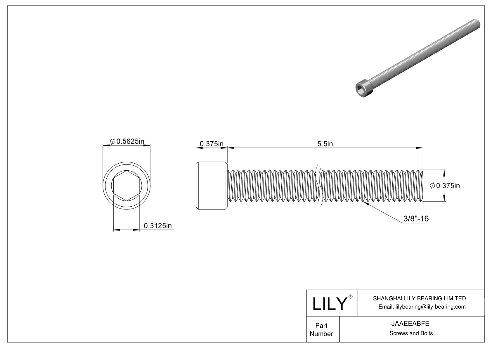 JAAEEABFE 合金钢内六角螺钉 cad drawing