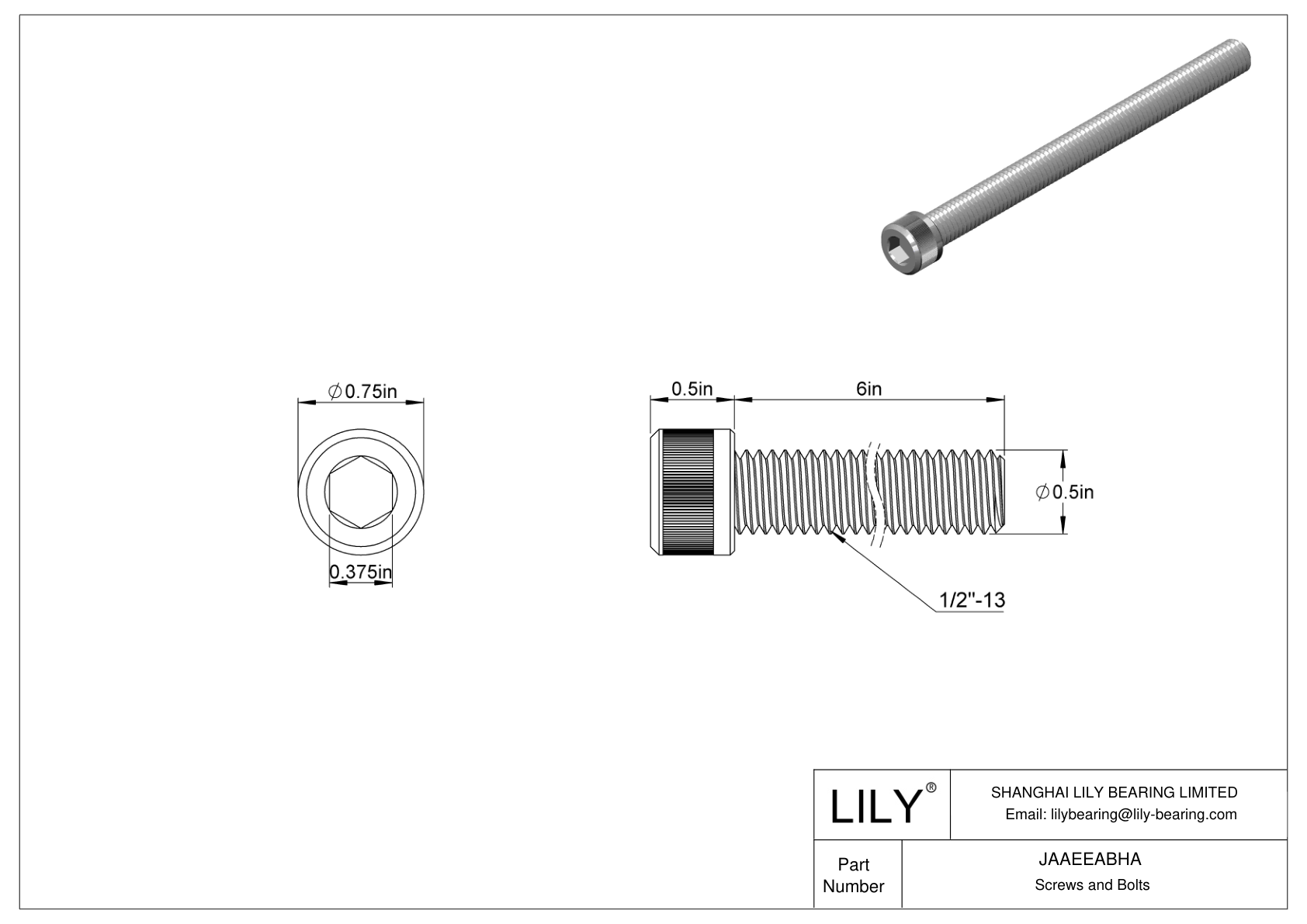 JAAEEABHA 合金钢内六角螺钉 cad drawing