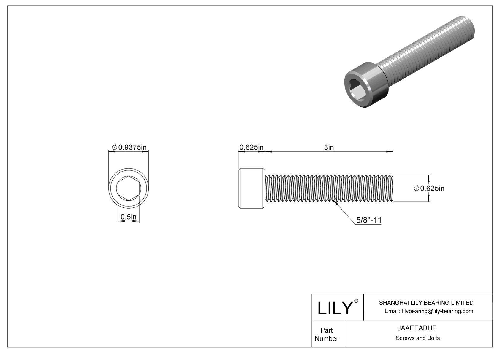 JAAEEABHE Tornillos de cabeza cilíndrica de acero aleado cad drawing