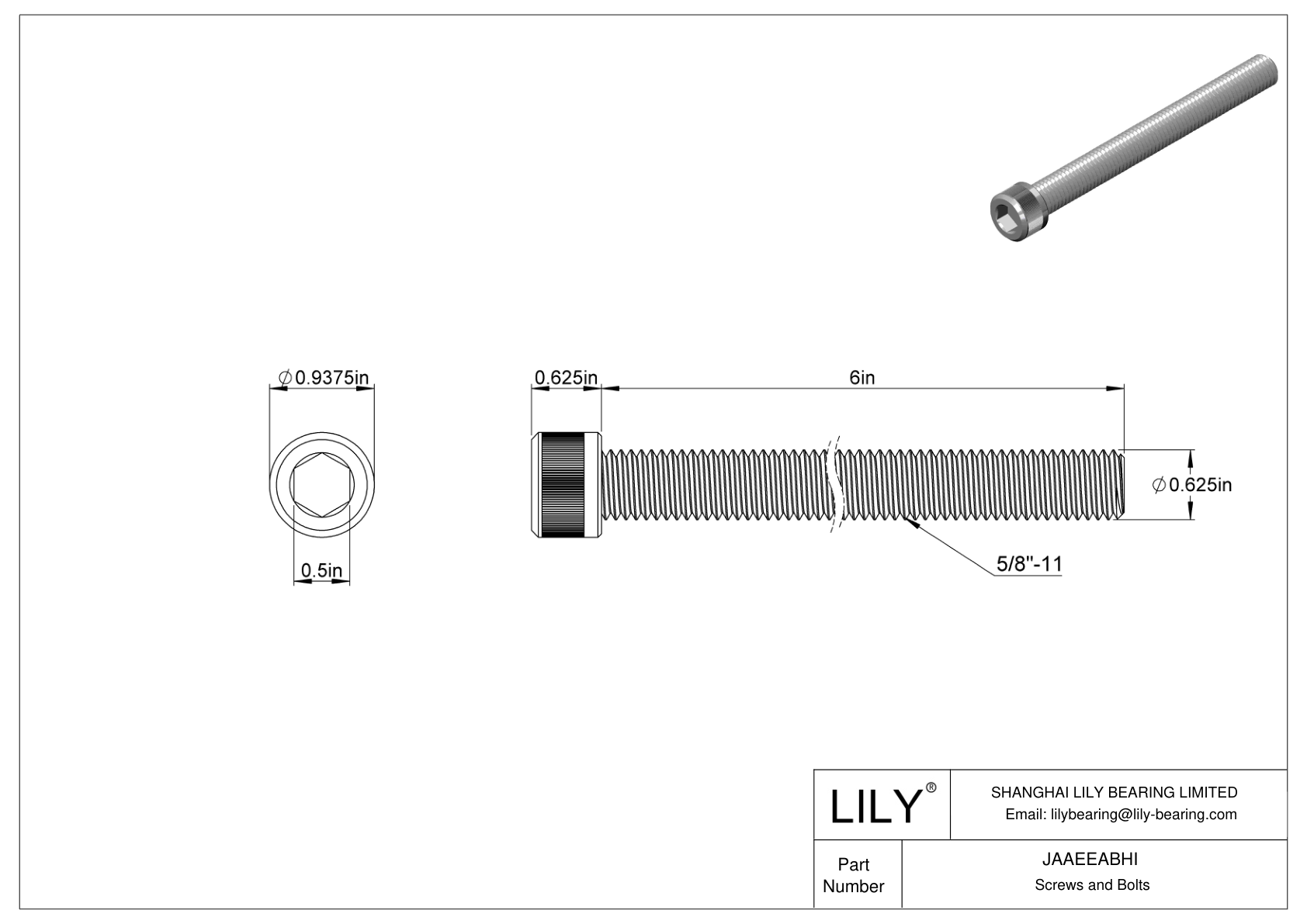 JAAEEABHI Tornillos de cabeza cilíndrica de acero aleado cad drawing