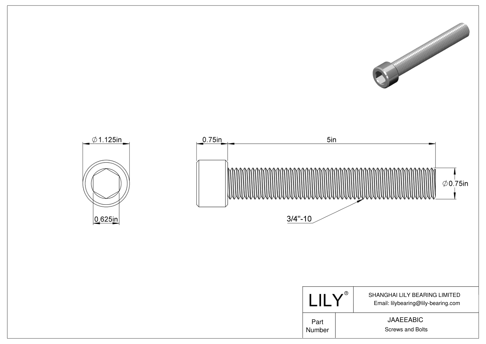 JAAEEABIC Tornillos de cabeza cilíndrica de acero aleado cad drawing