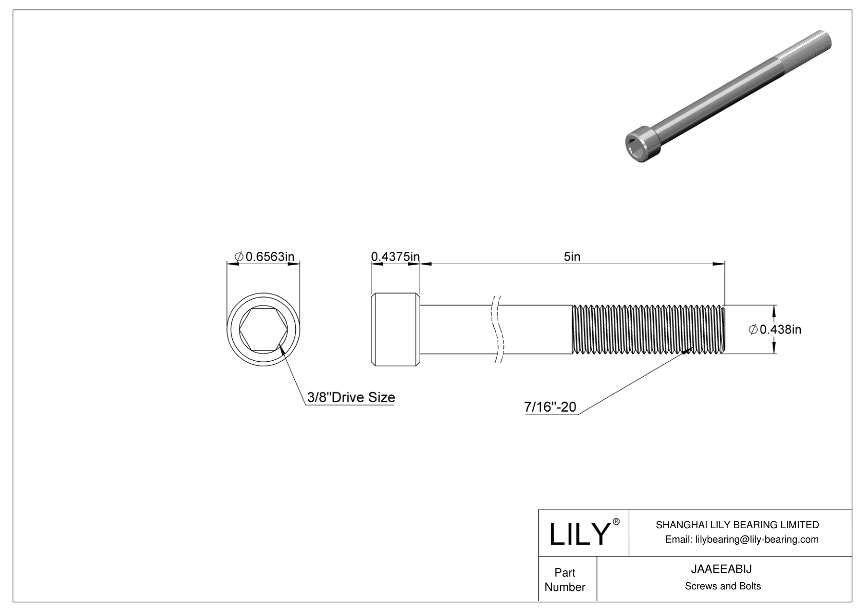 JAAEEABIJ 合金钢内六角螺钉 cad drawing