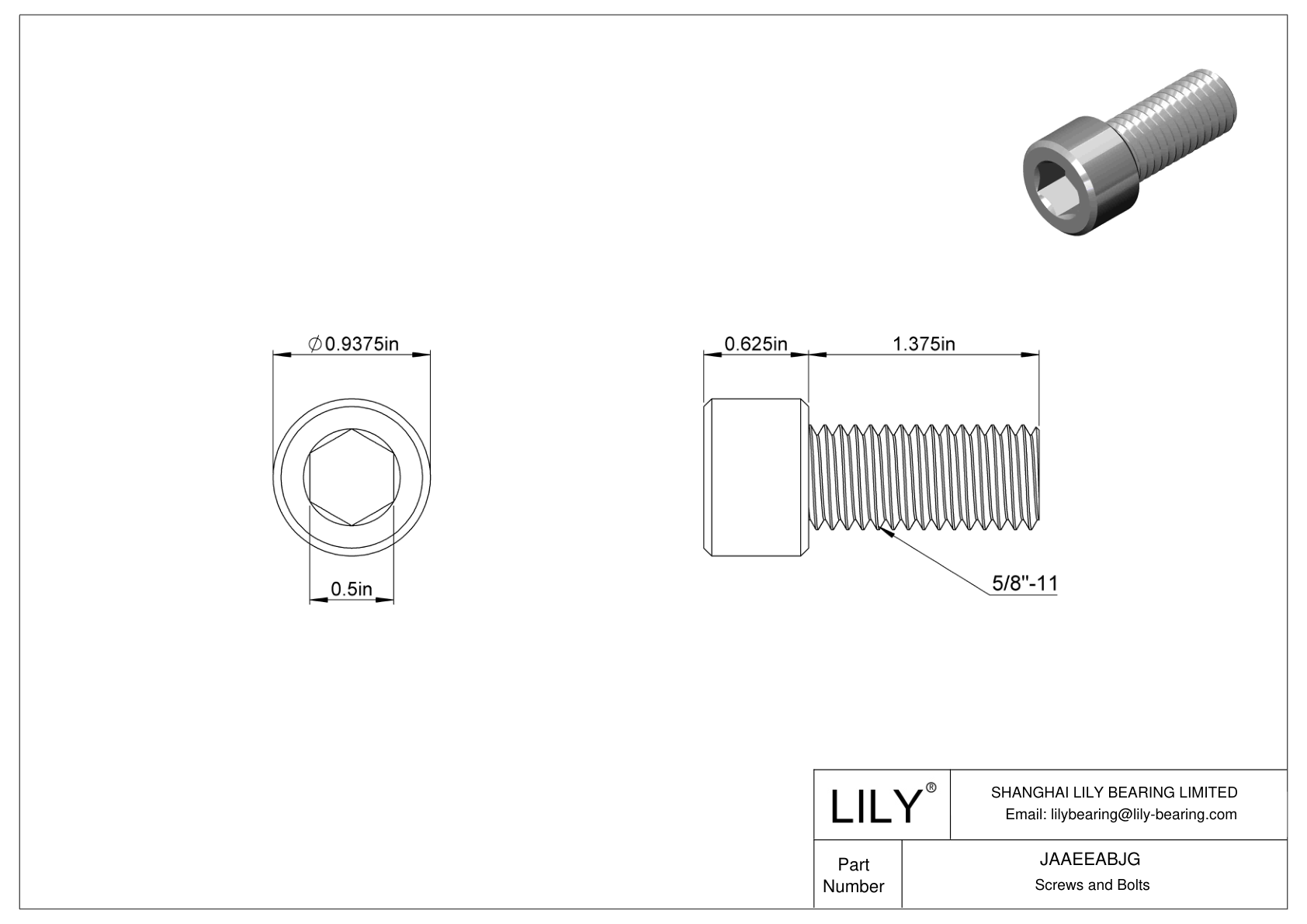 JAAEEABJG 合金钢内六角螺钉 cad drawing