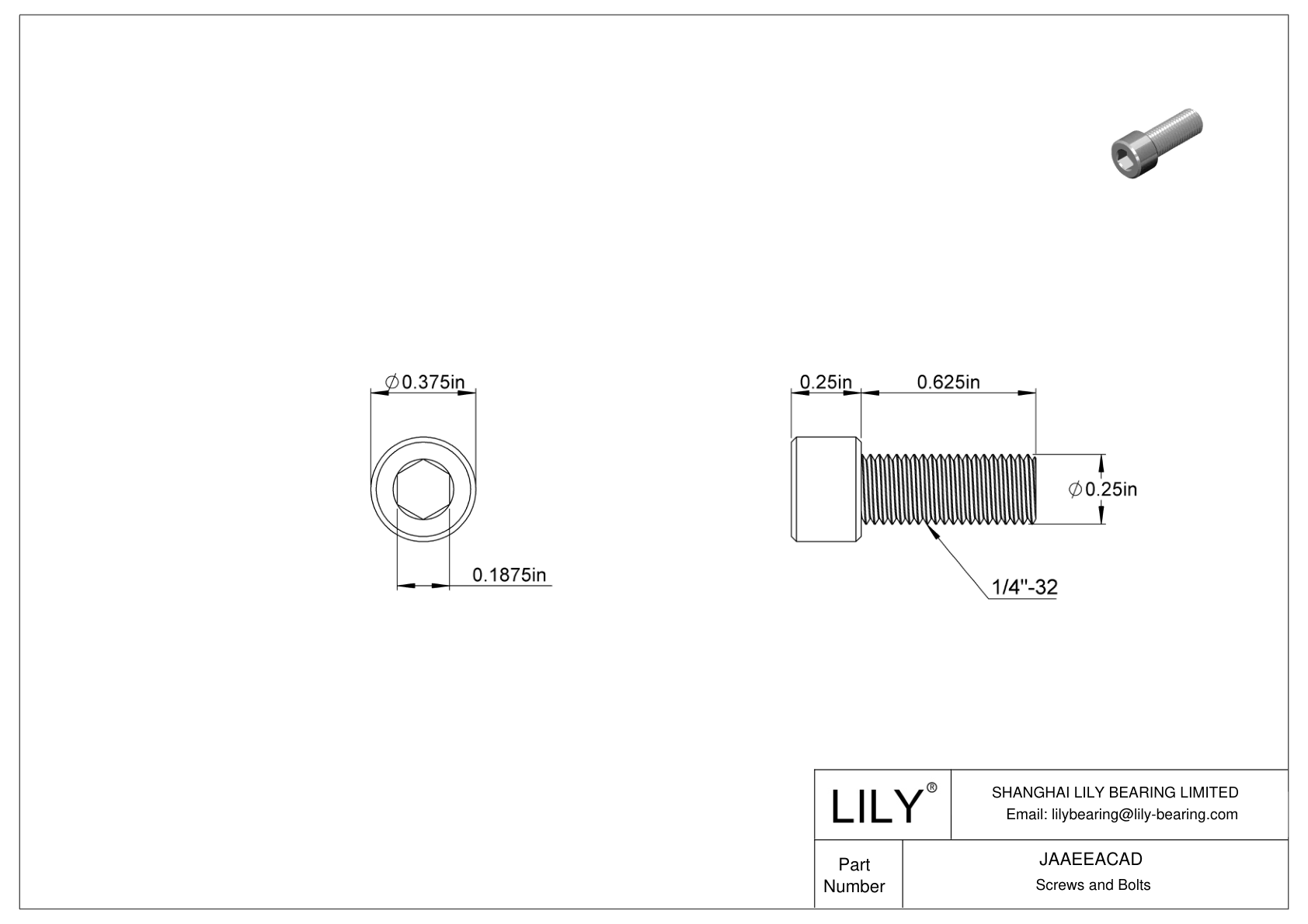 JAAEEACAD Tornillos de cabeza cilíndrica de acero aleado cad drawing