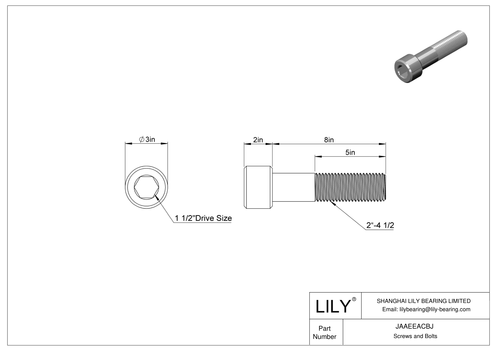 JAAEEACBJ 合金钢内六角螺钉 cad drawing