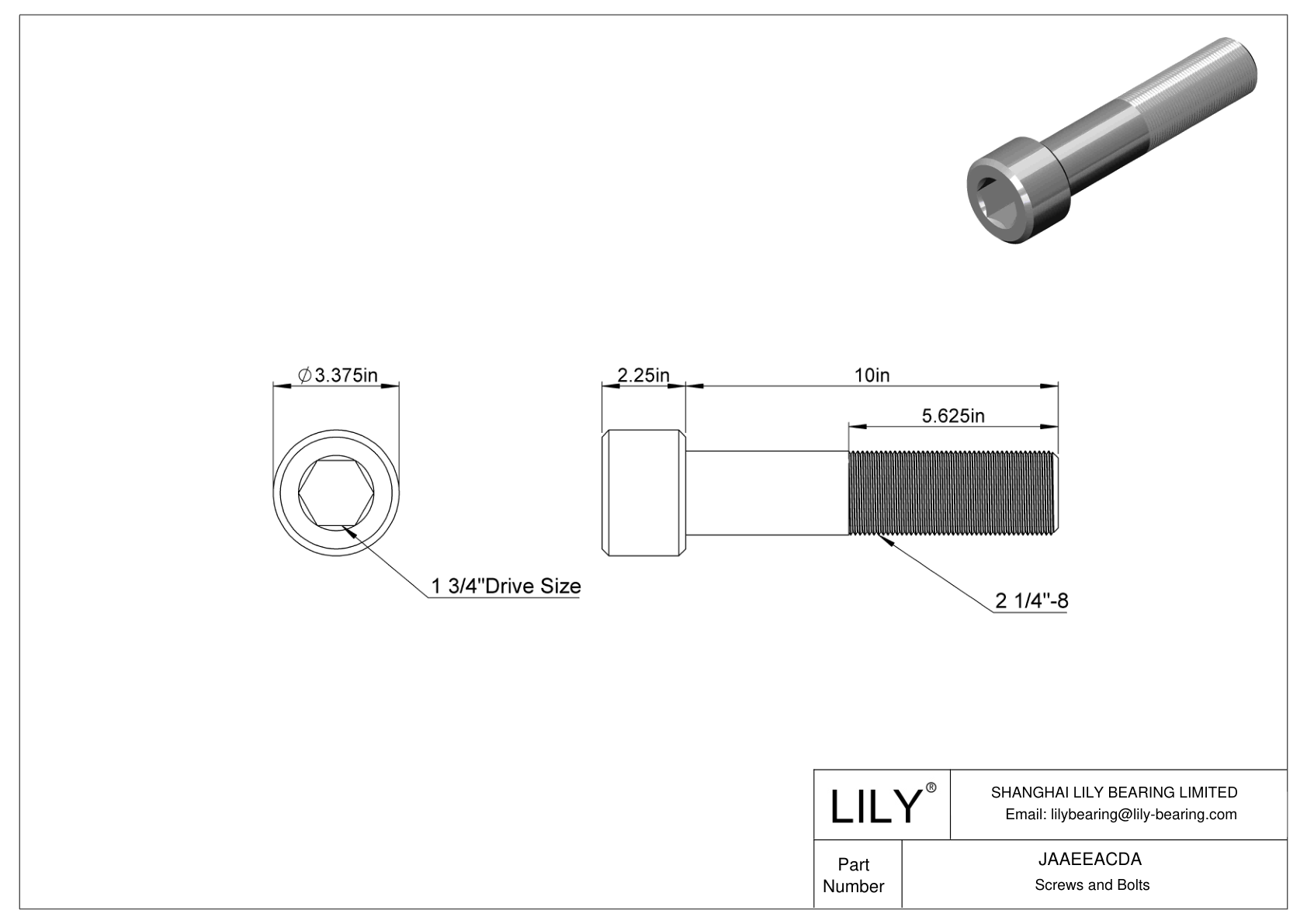 JAAEEACDA Tornillos de cabeza cilíndrica de acero aleado cad drawing