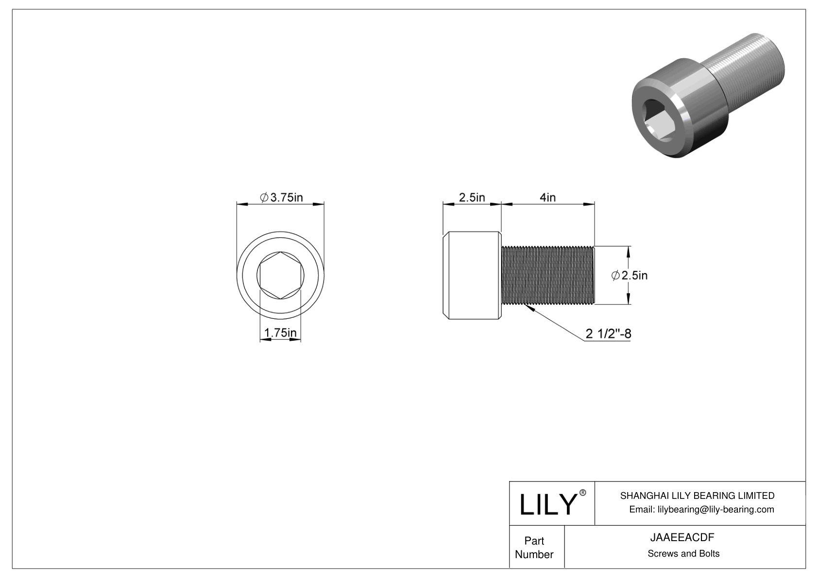 JAAEEACDF Tornillos de cabeza cilíndrica de acero aleado cad drawing