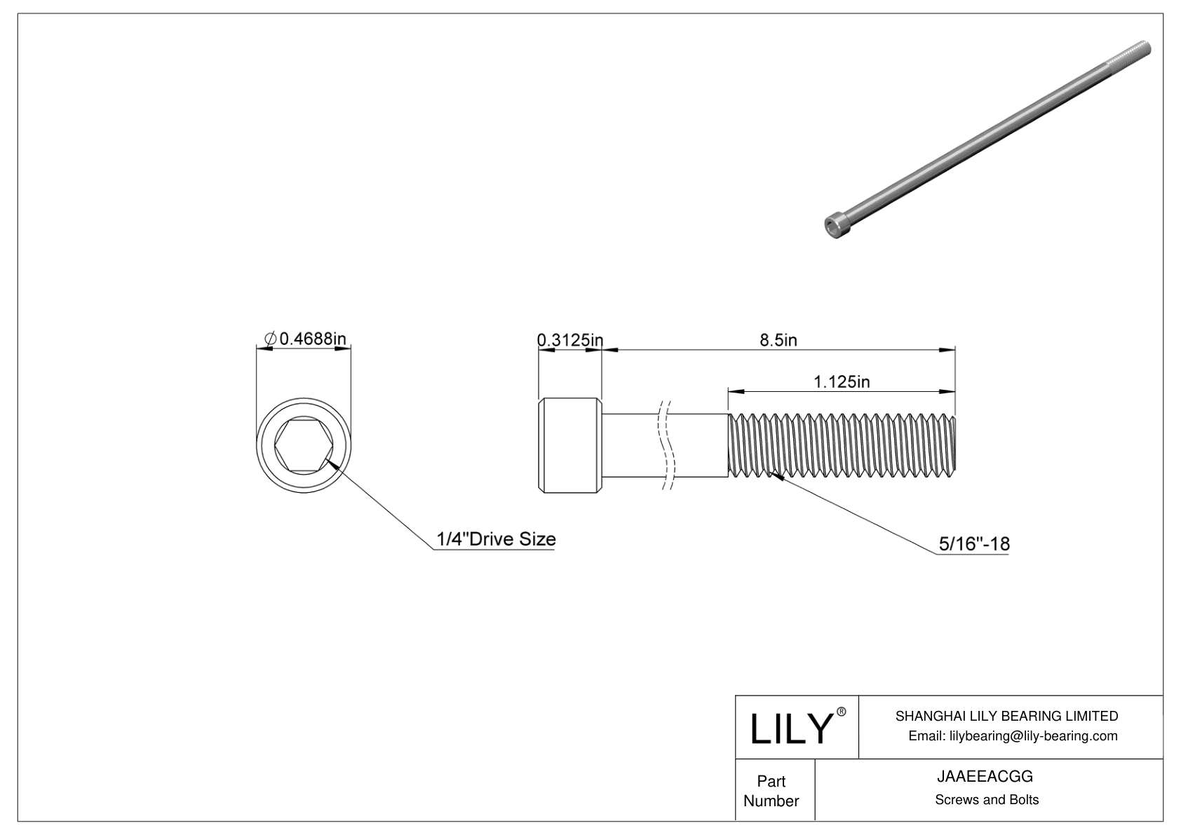 JAAEEACGG 合金钢内六角螺钉 cad drawing