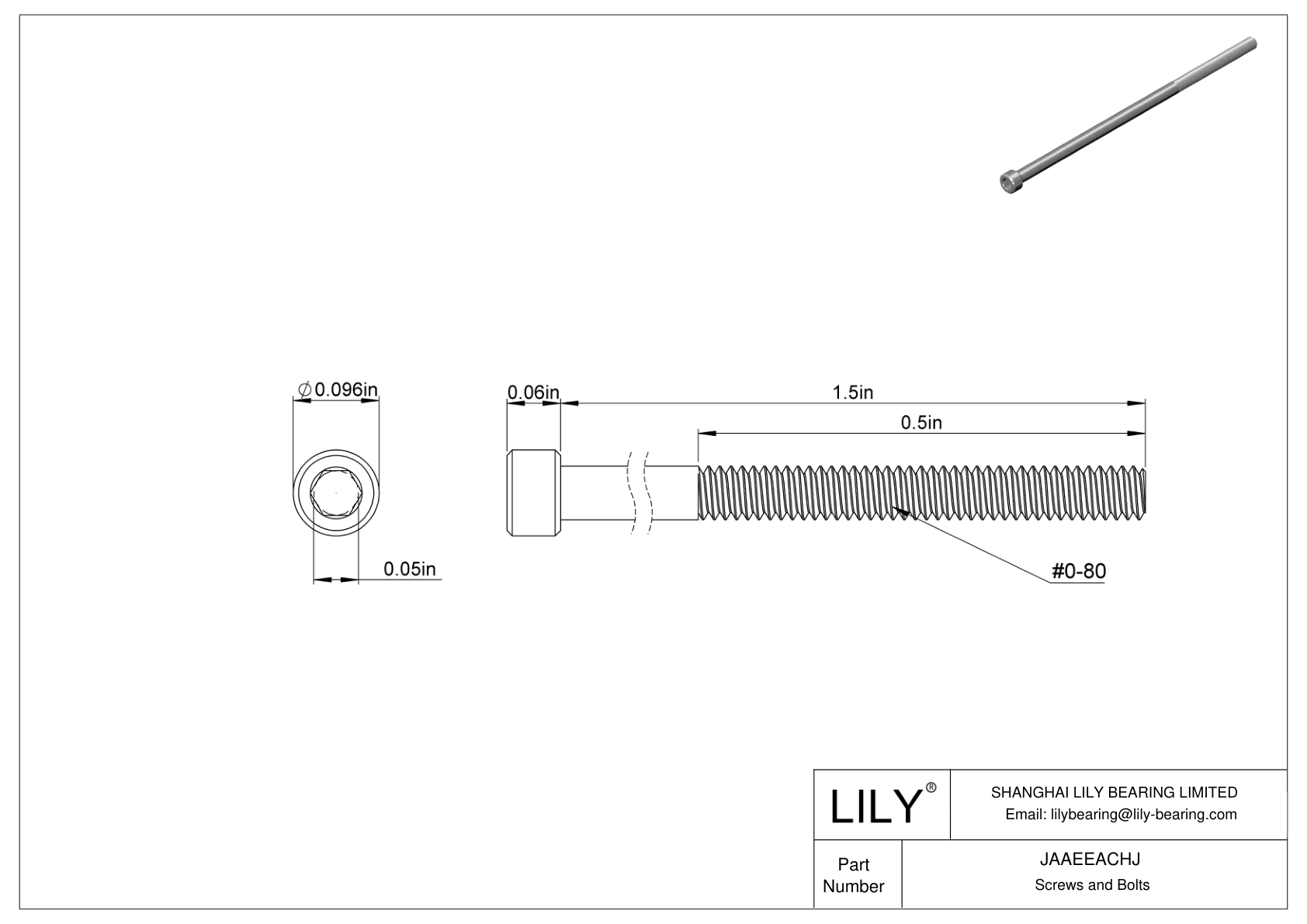 JAAEEACHJ Tornillos de cabeza cilíndrica de acero aleado cad drawing