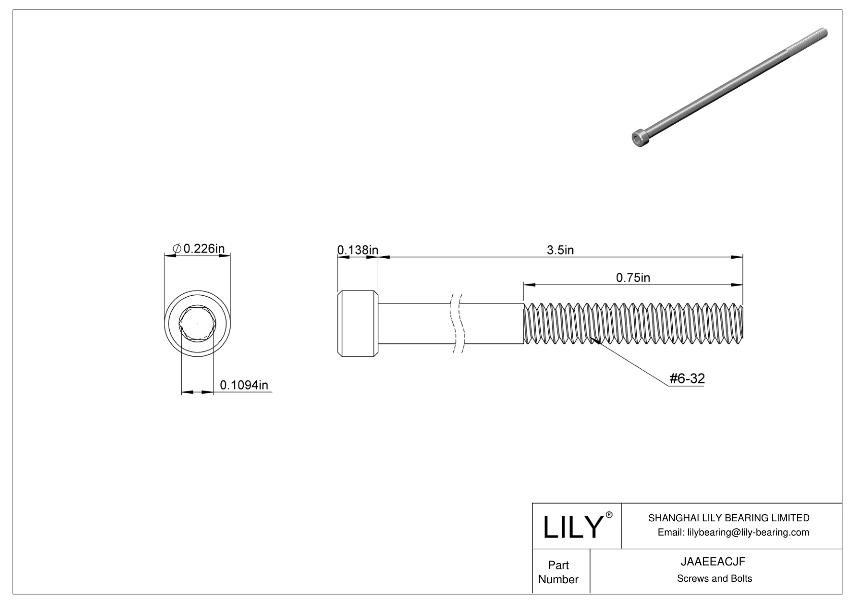 JAAEEACJF Tornillos de cabeza cilíndrica de acero aleado cad drawing