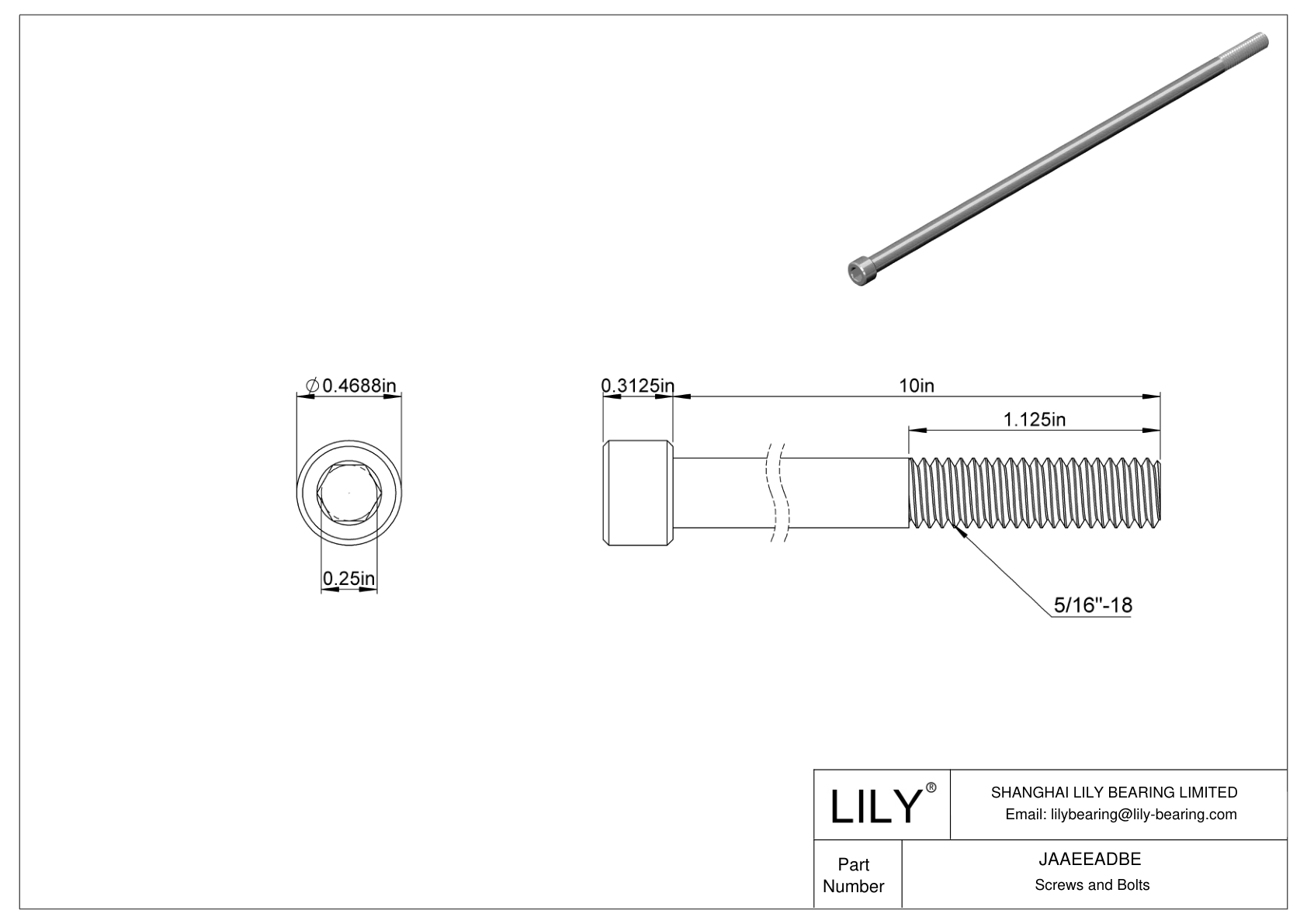 JAAEEADBE 合金钢内六角螺钉 cad drawing