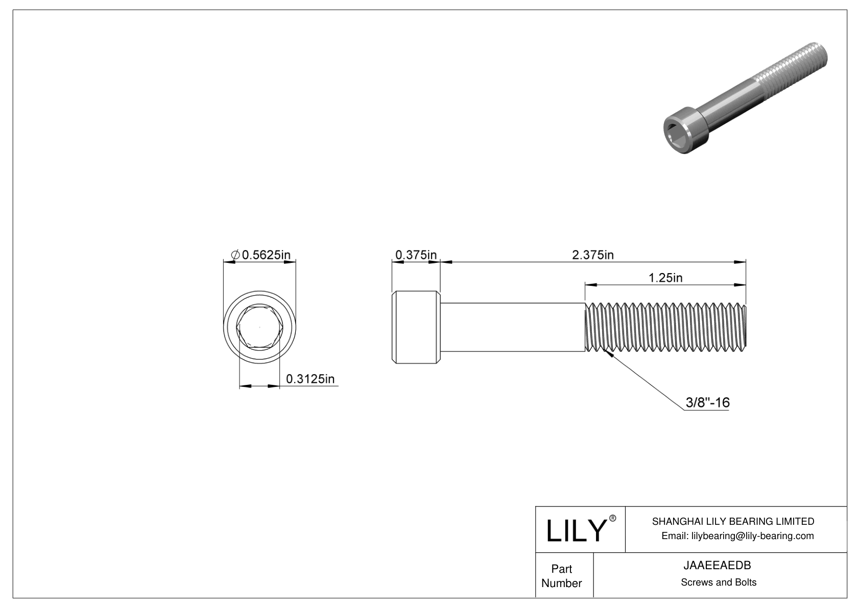 JAAEEAEDB 合金钢内六角螺钉 cad drawing