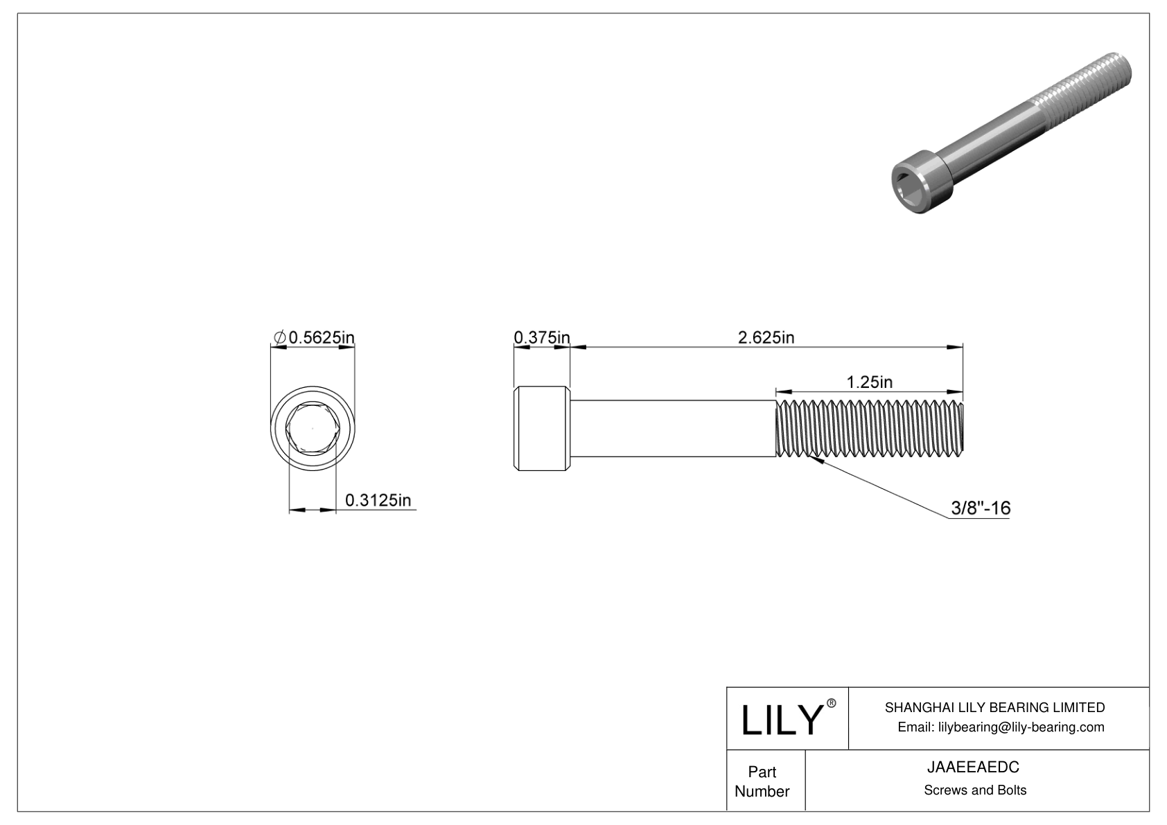 JAAEEAEDC Tornillos de cabeza cilíndrica de acero aleado cad drawing