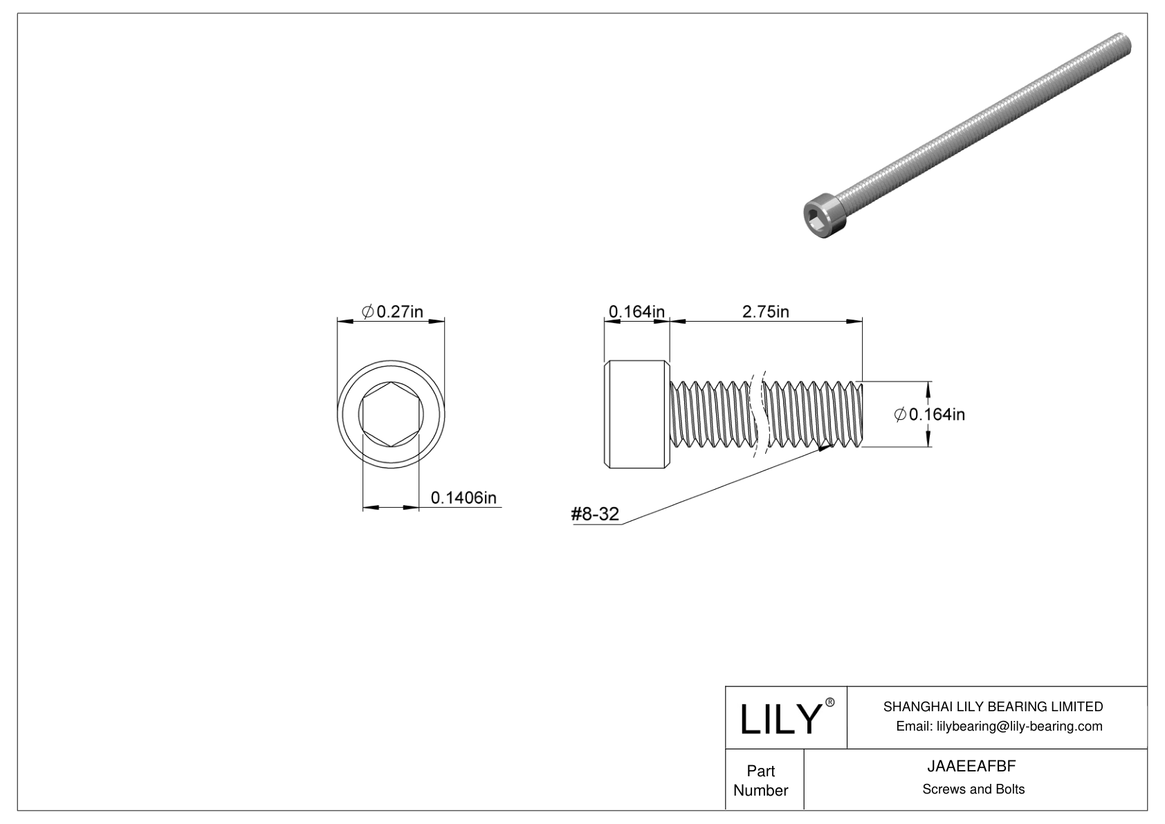 JAAEEAFBF Tornillos de cabeza cilíndrica de acero aleado cad drawing