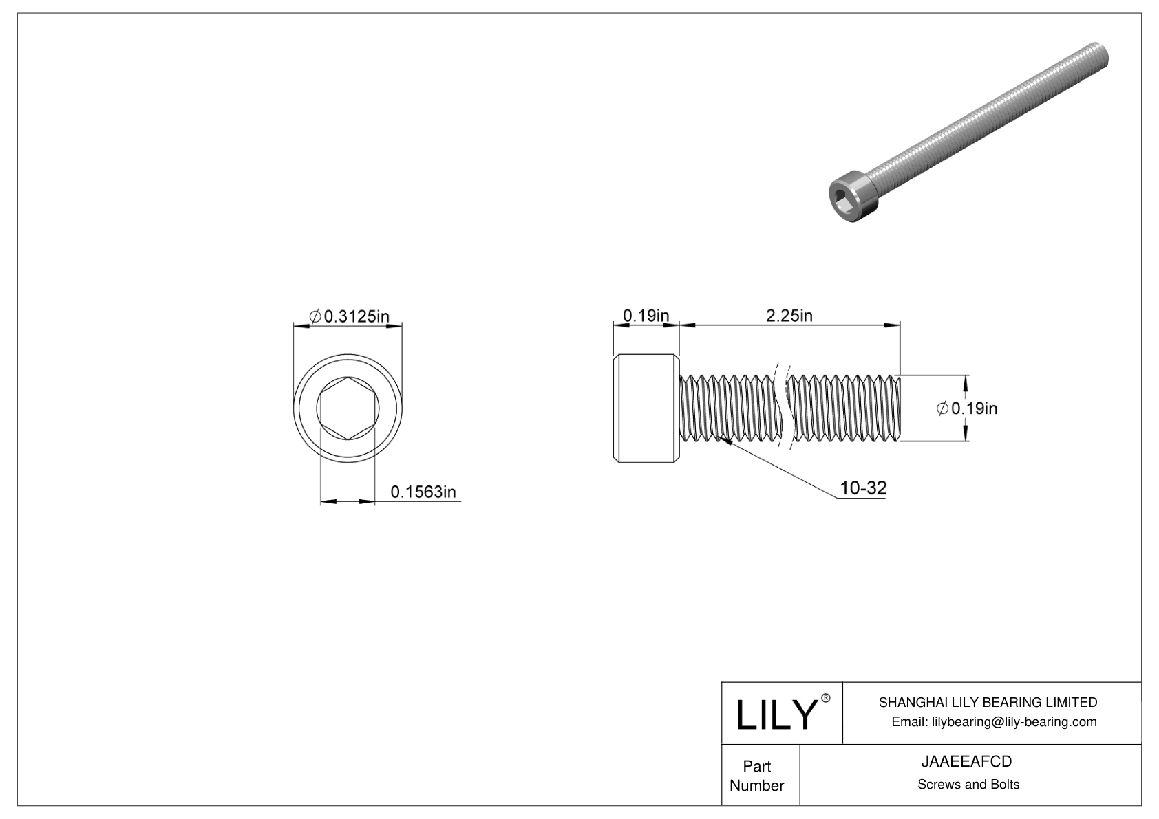 JAAEEAFCD Tornillos de cabeza cilíndrica de acero aleado cad drawing