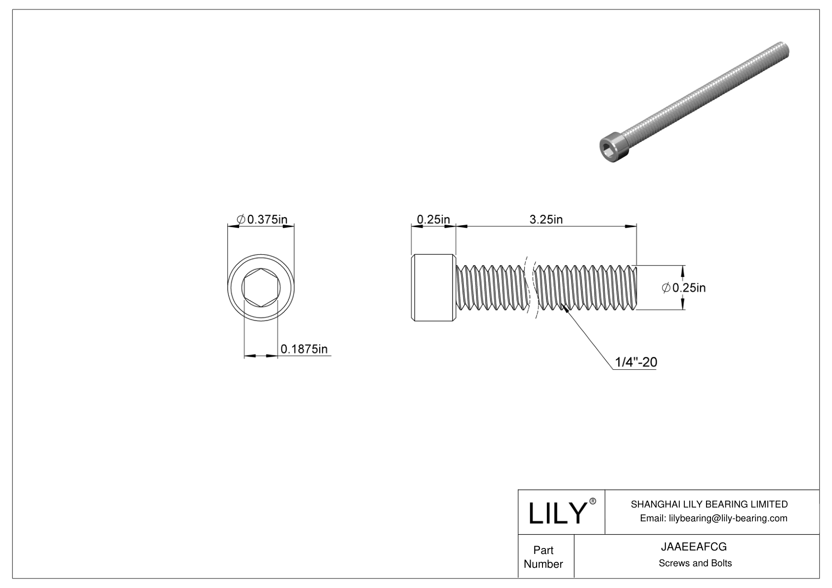 JAAEEAFCG 合金钢内六角螺钉 cad drawing