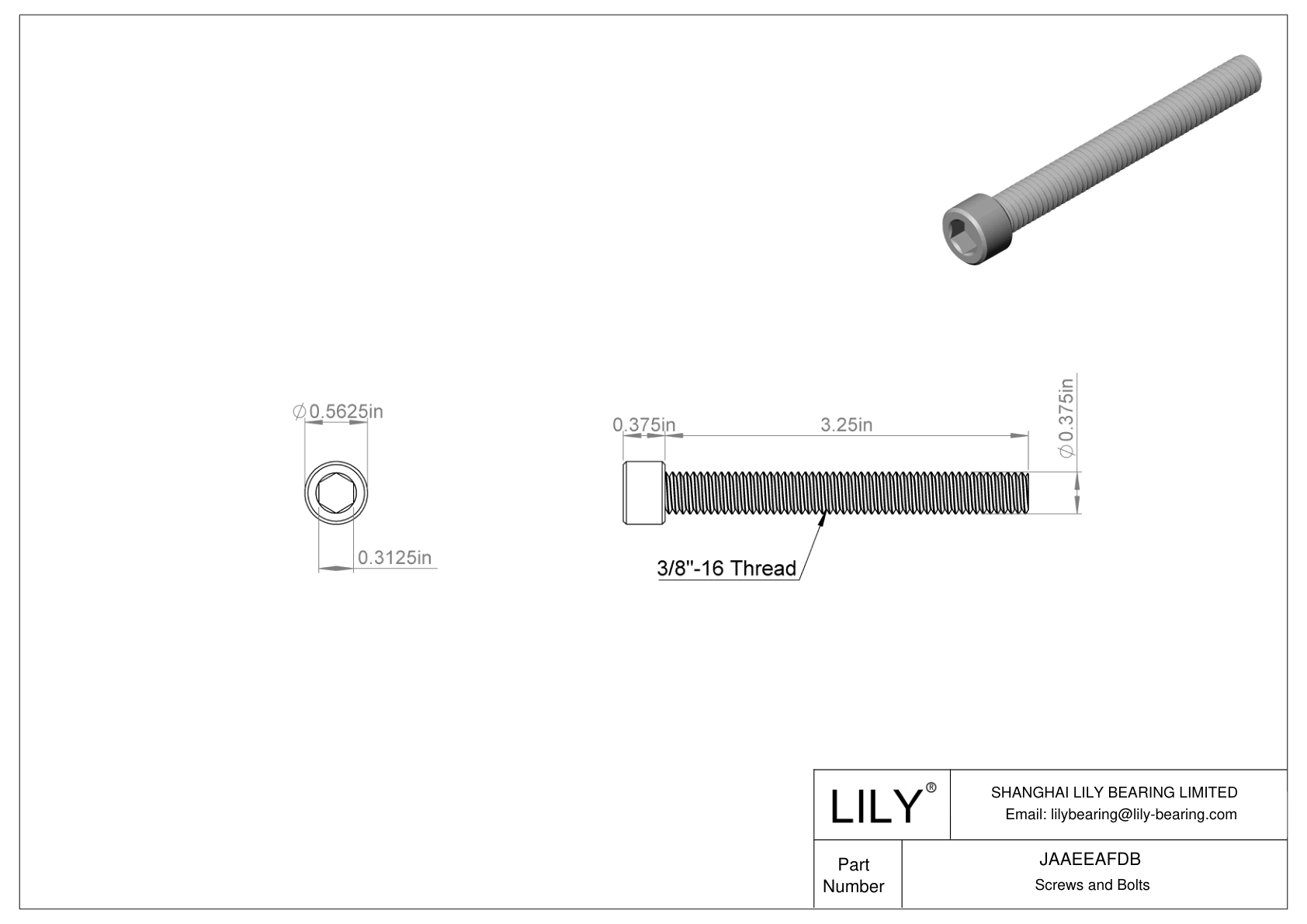 JAAEEAFDB Tornillos de cabeza cilíndrica de acero aleado cad drawing