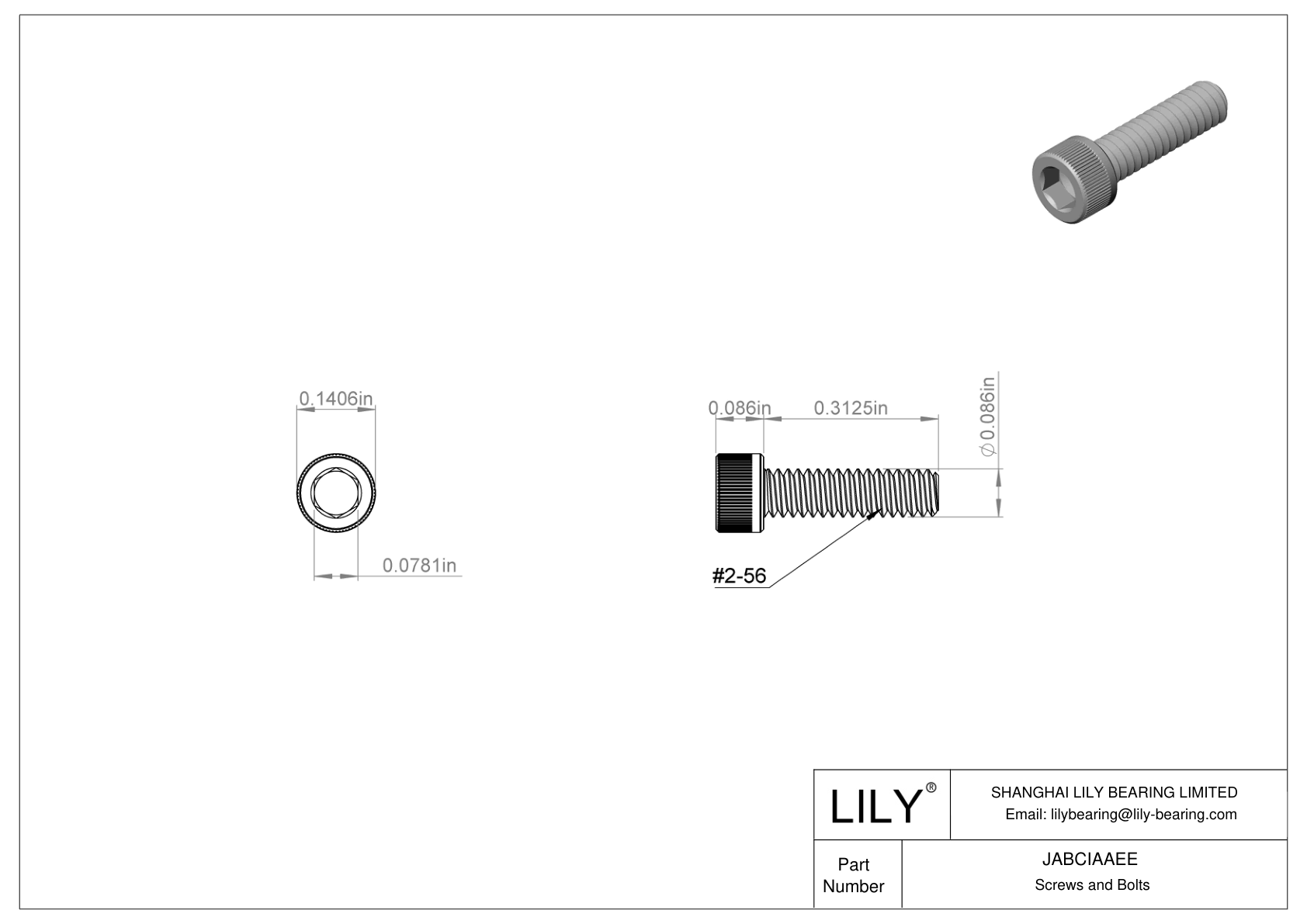 JABCIAAEE 合金钢内六角螺钉 cad drawing