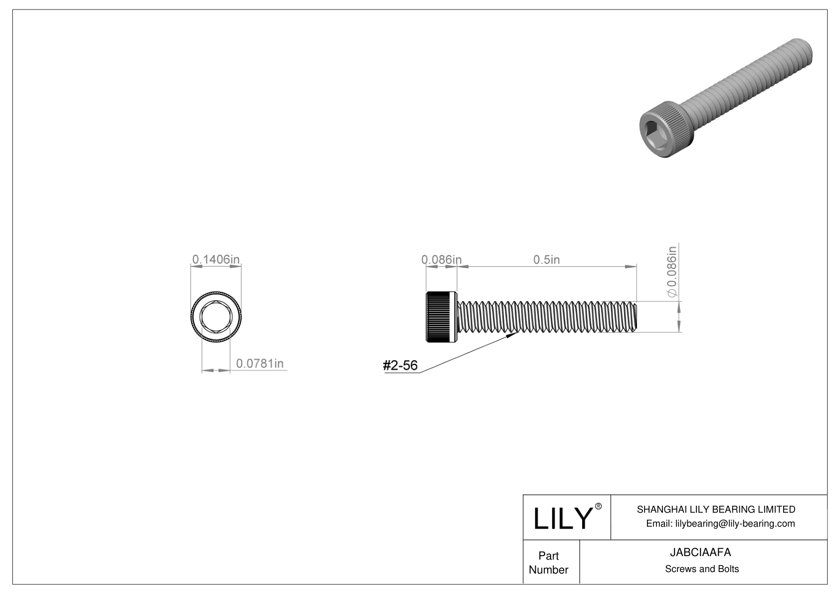 JABCIAAFA 合金钢内六角螺钉 cad drawing